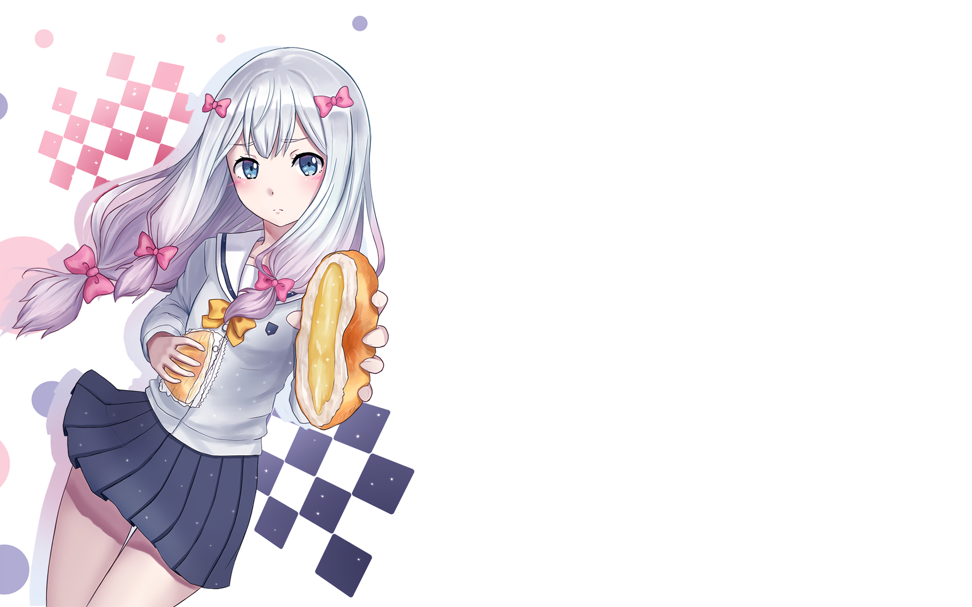 Sagiri Izumi from Eromanga Sensei holding bread HD Wallpaper