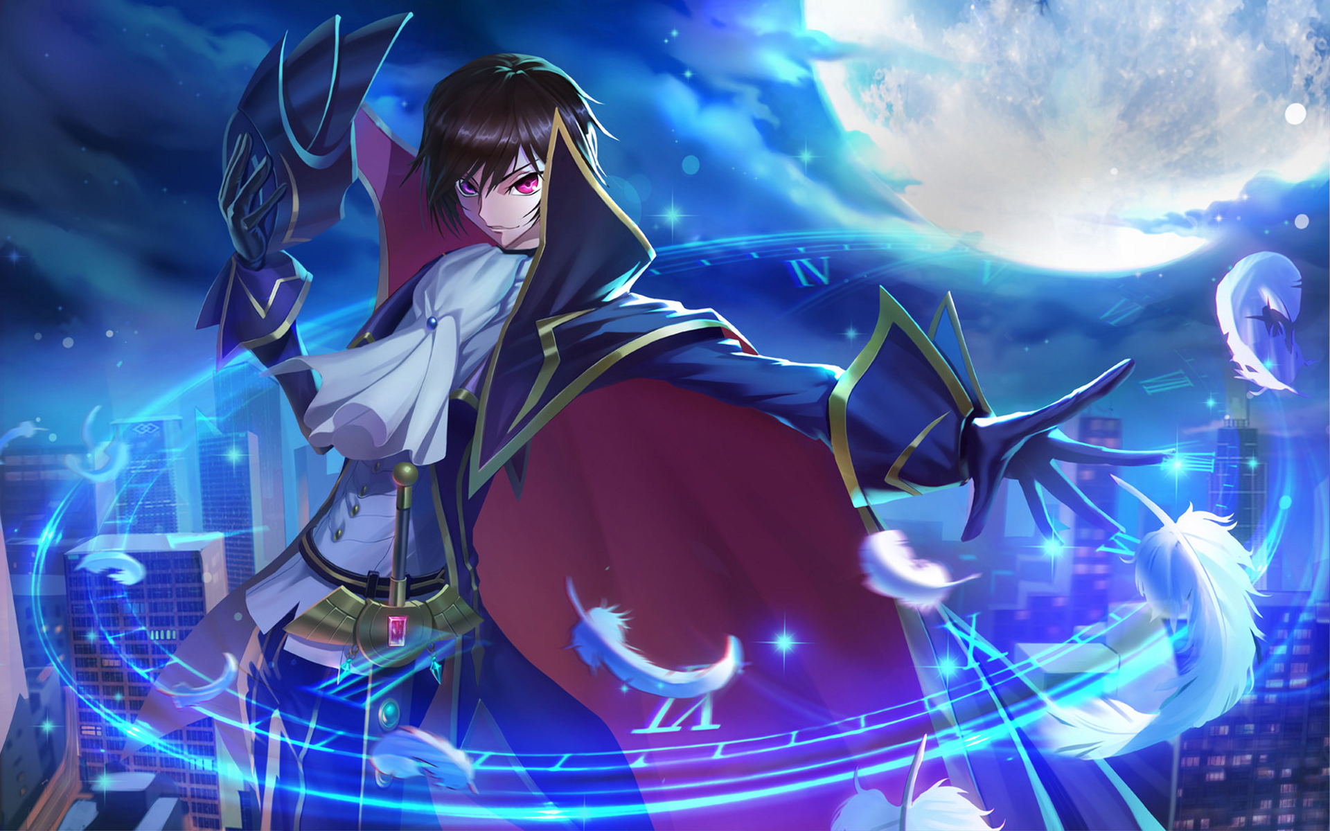 Lelouch Lamperouge with Dramatic Blue Aura HD Wallpaper