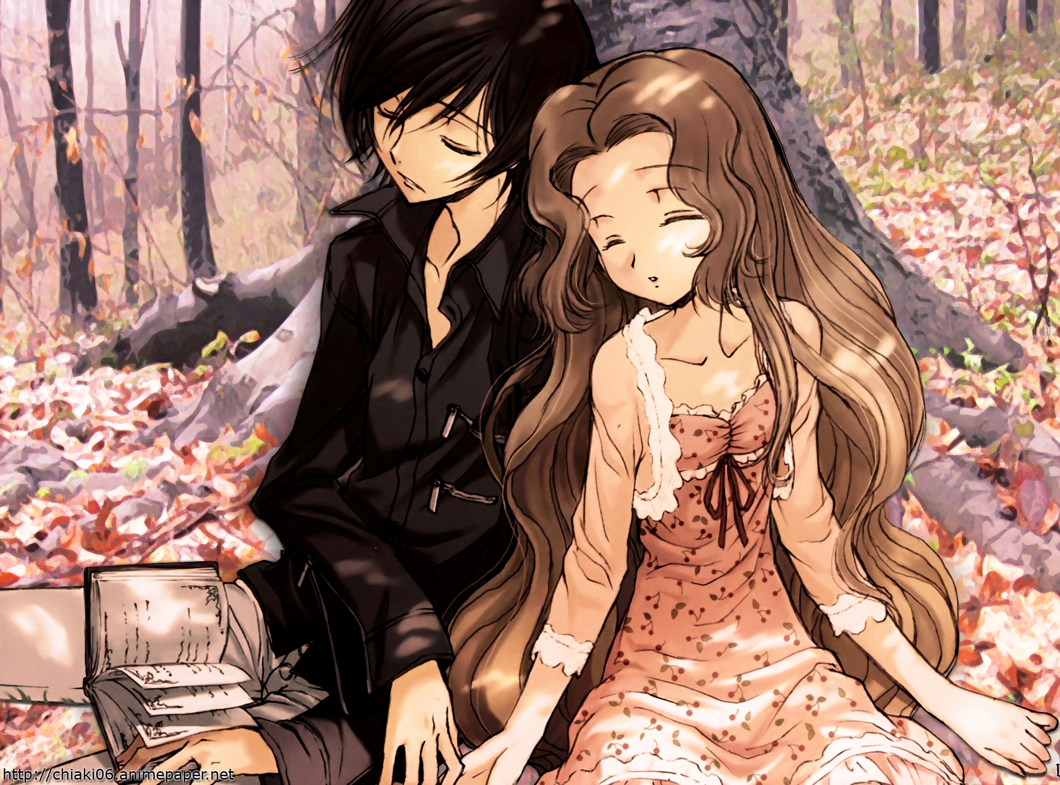 Lelouch Lamperouge and Nunnally vi Britannia resting in a forest HD Wallpaper