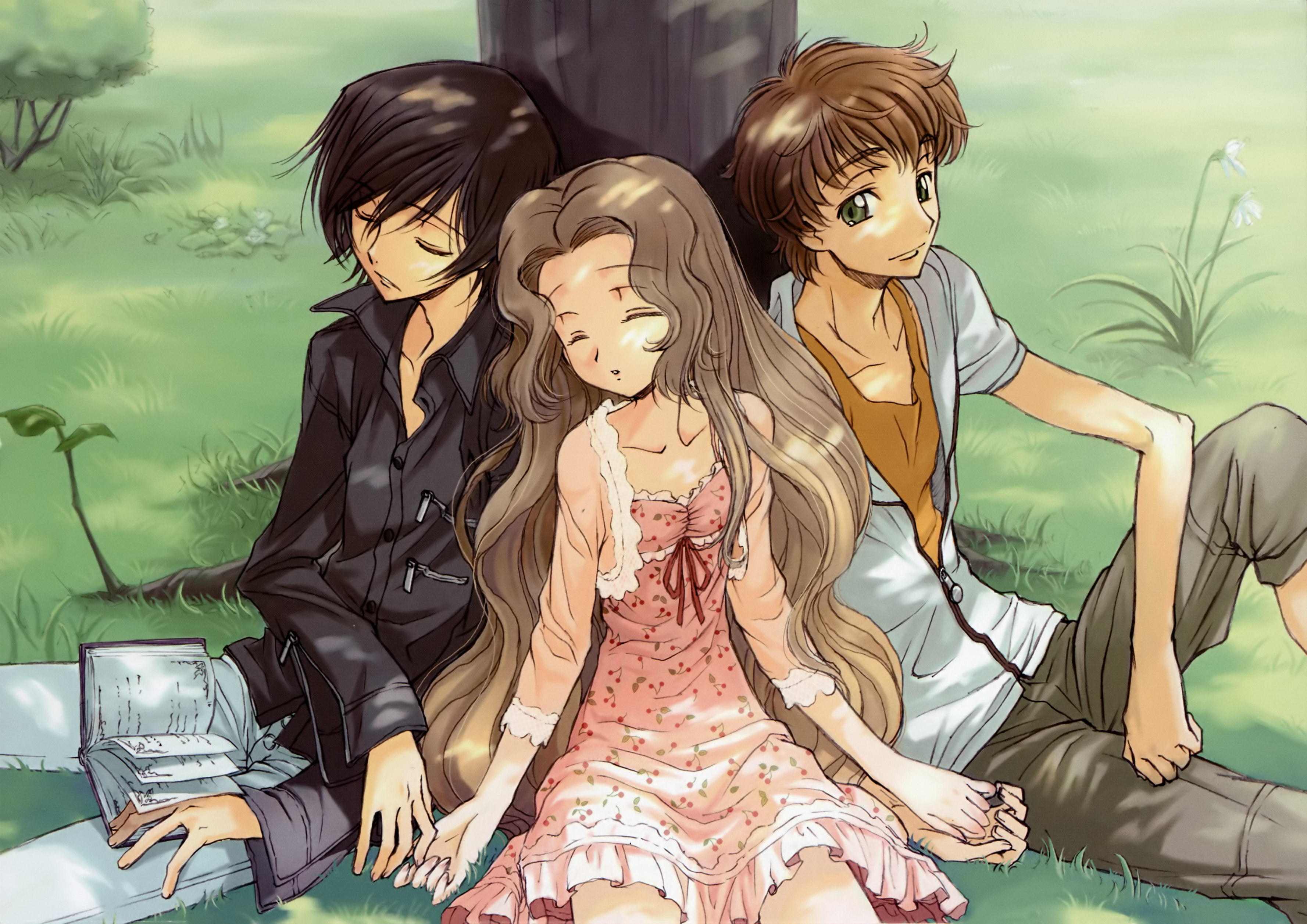 Lelouch Lamperouge and friends resting under a tree HD Wallpaper