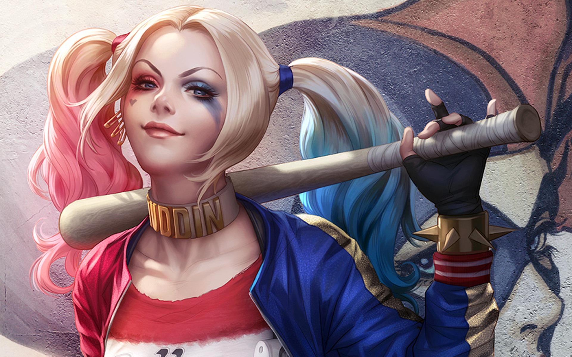 Harley Quinn with a baseball bat HD Wallpaper
