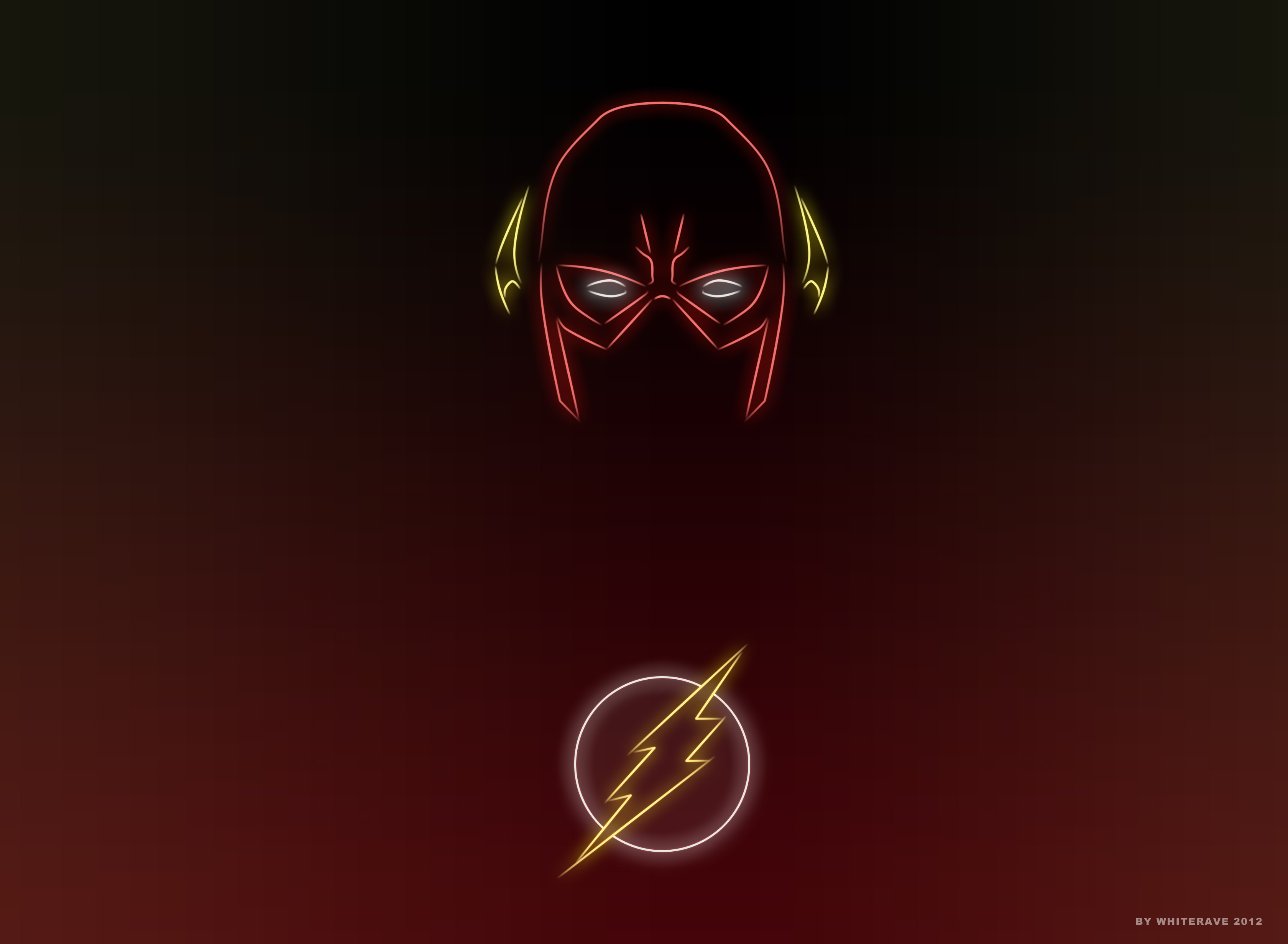 The Flash Neon Mask and Logo HD Wallpaper