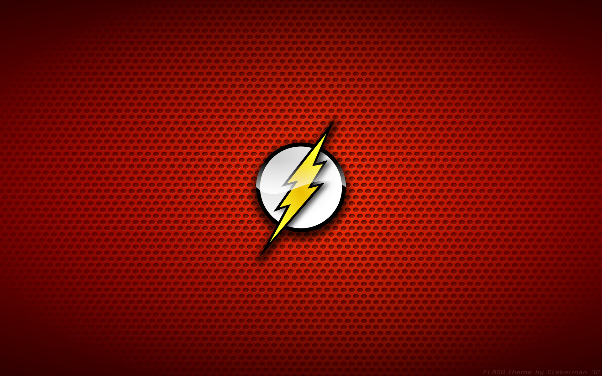 The Flash logo on a red background HD Wallpaper