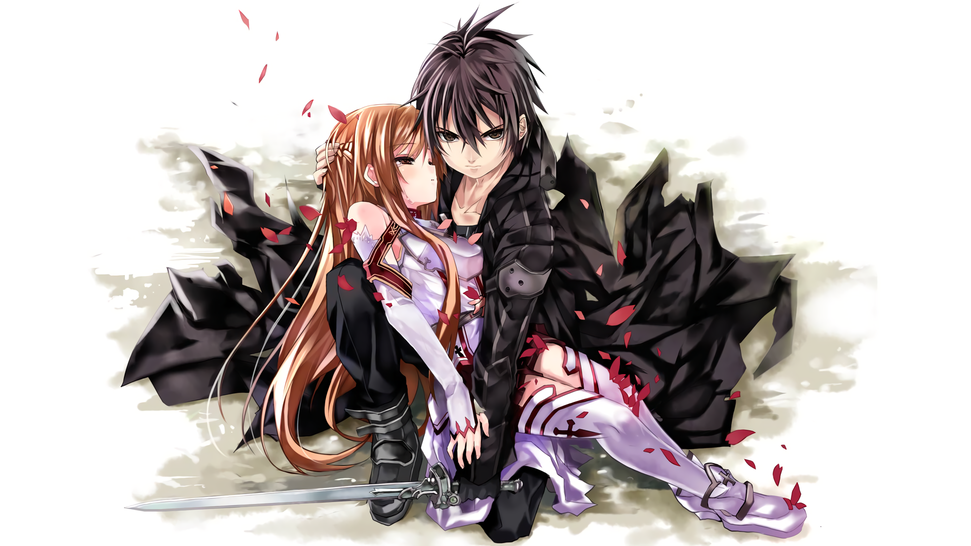 Kirito and Asuna from Sword Art Online HD Wallpaper
