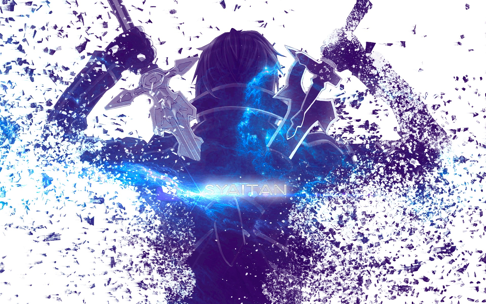 Kirito from Sword Art Online with Shattering Effect HD Wallpaper