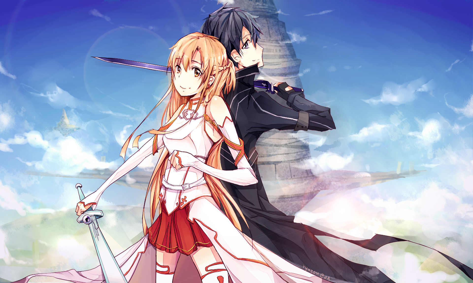 Asuna and Kirito from Sword Art Online HD Wallpaper