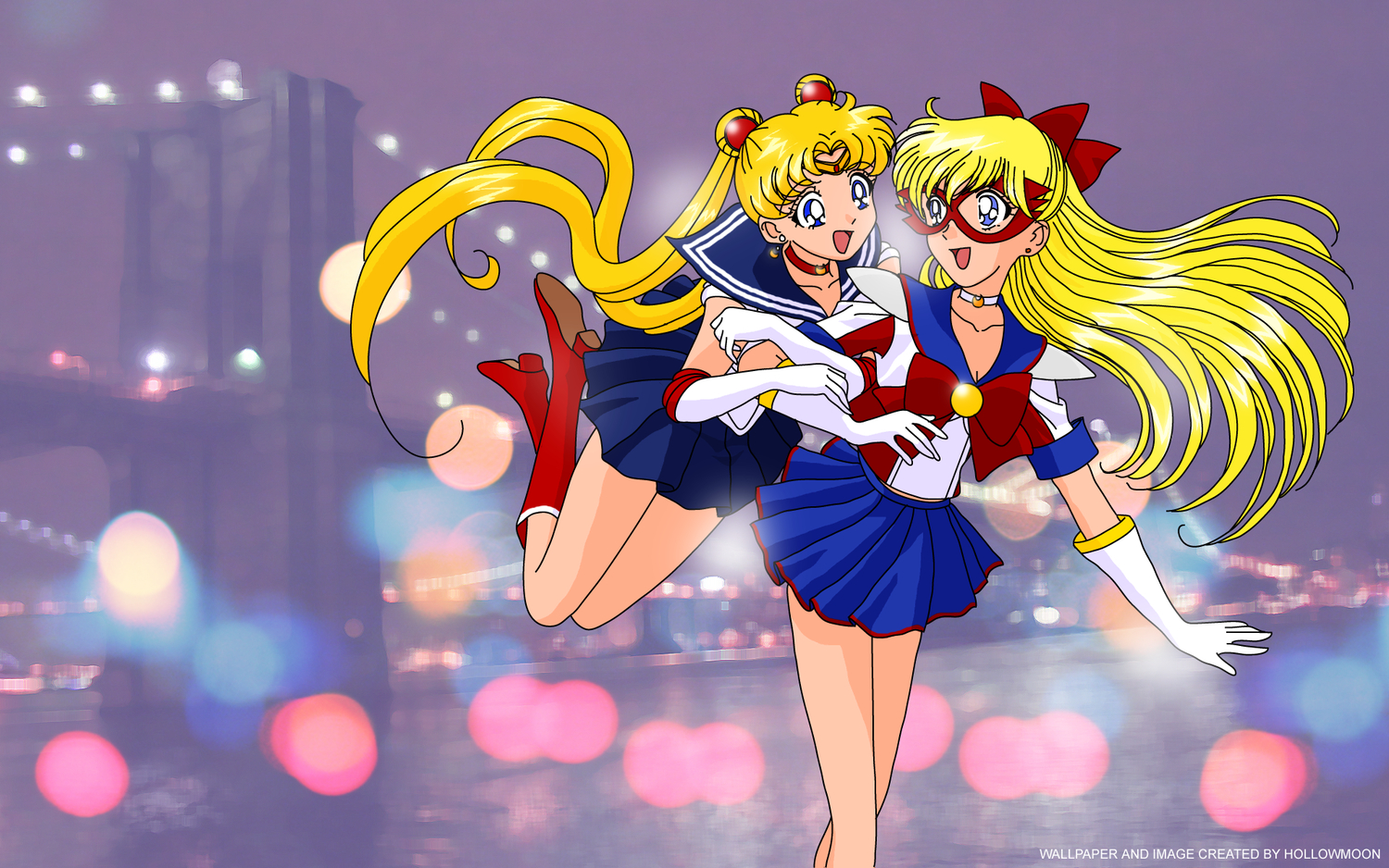 Sailor Moon and Sailor Venus in New York City HD Wallpaper