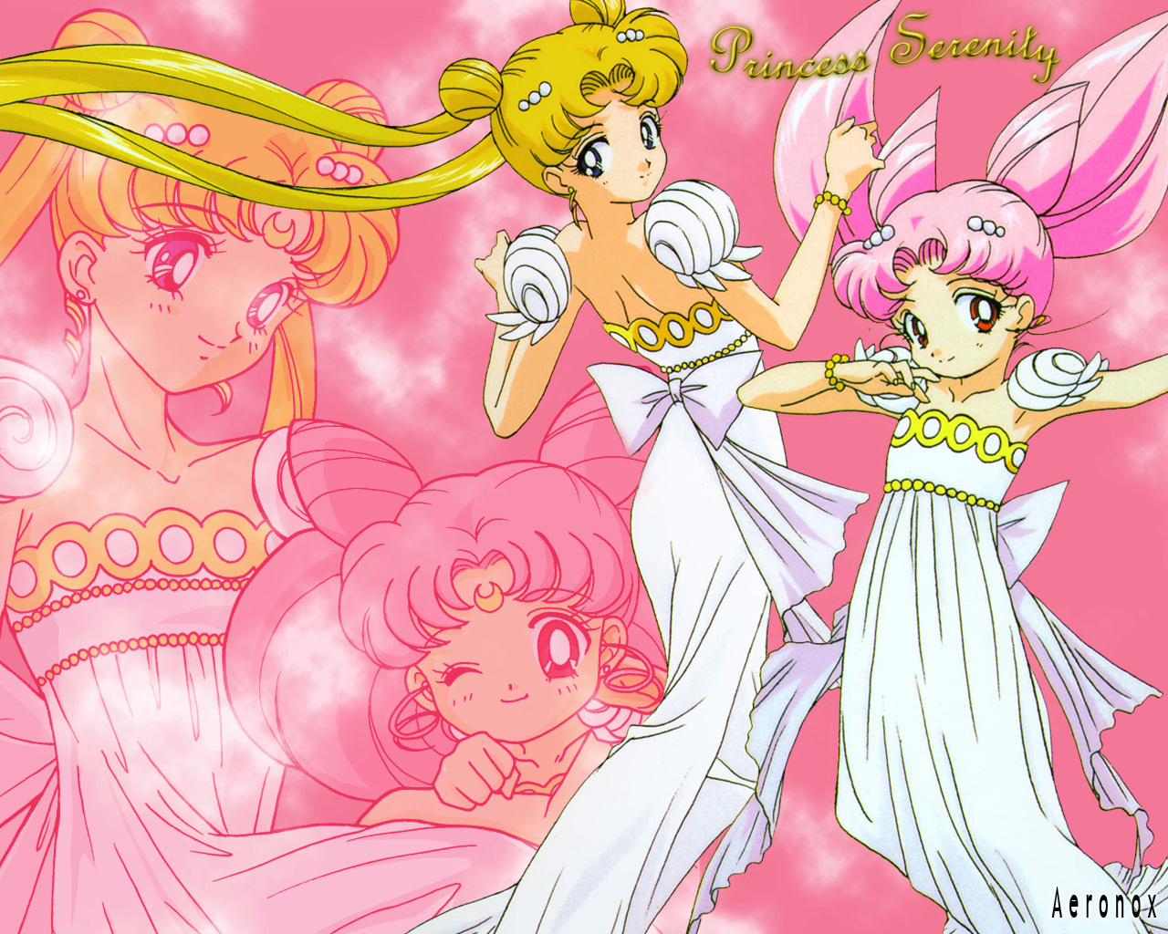 Princess Serenity and Chibi Usa from Sailor Moon HD Wallpaper