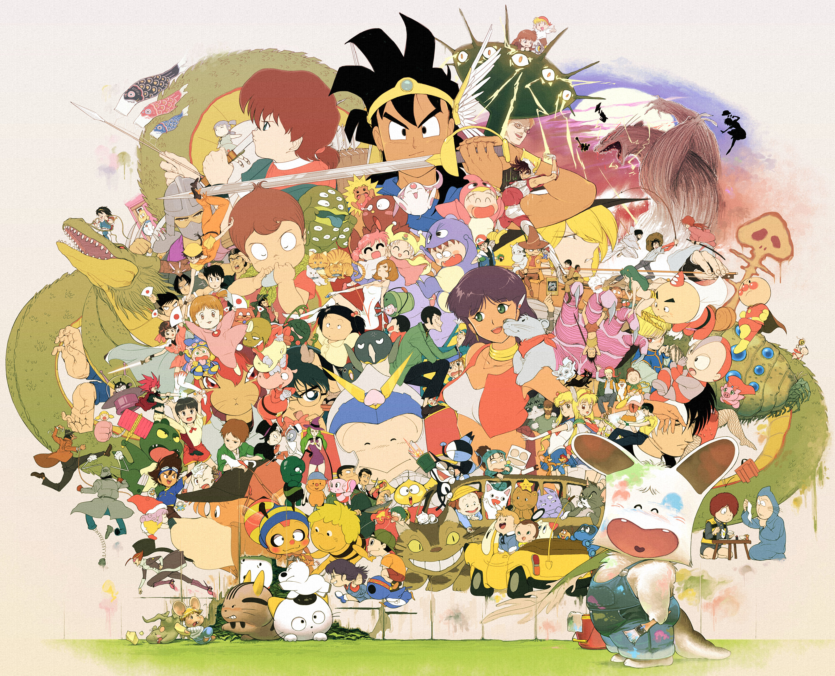 Anime characters collage HD Wallpaper