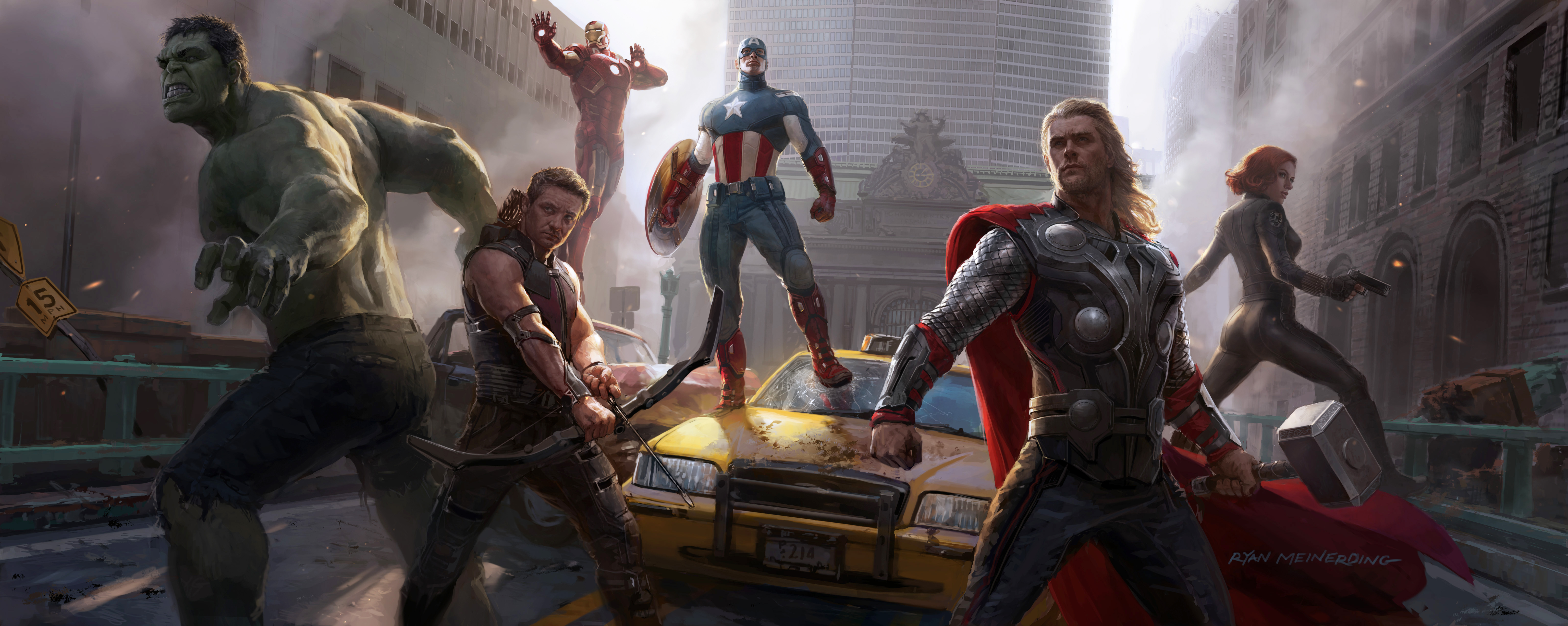 The Avengers in New York City HD Wallpaper