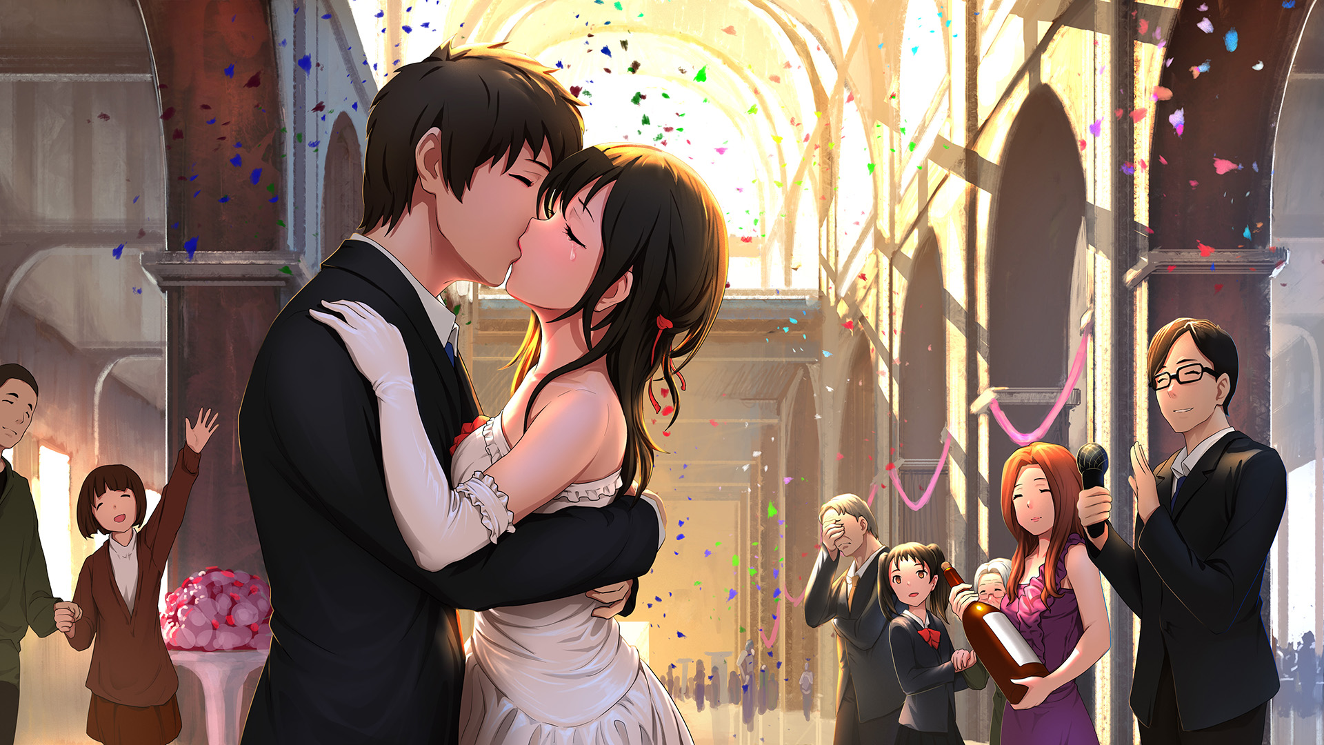 Taki and Taki Tachibana Wedding Kiss HD Wallpaper