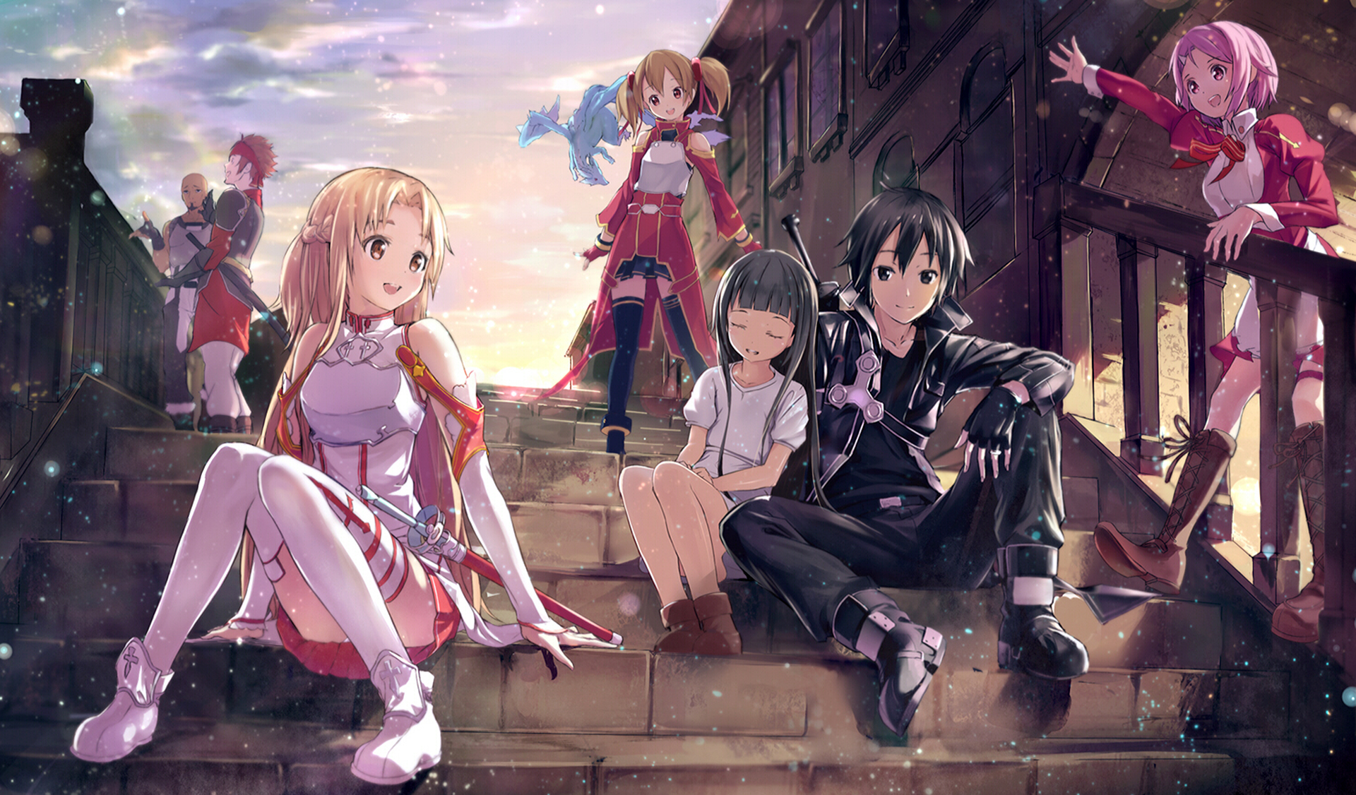 Asuna Yuuki and friends from Sword Art Online HD Wallpaper