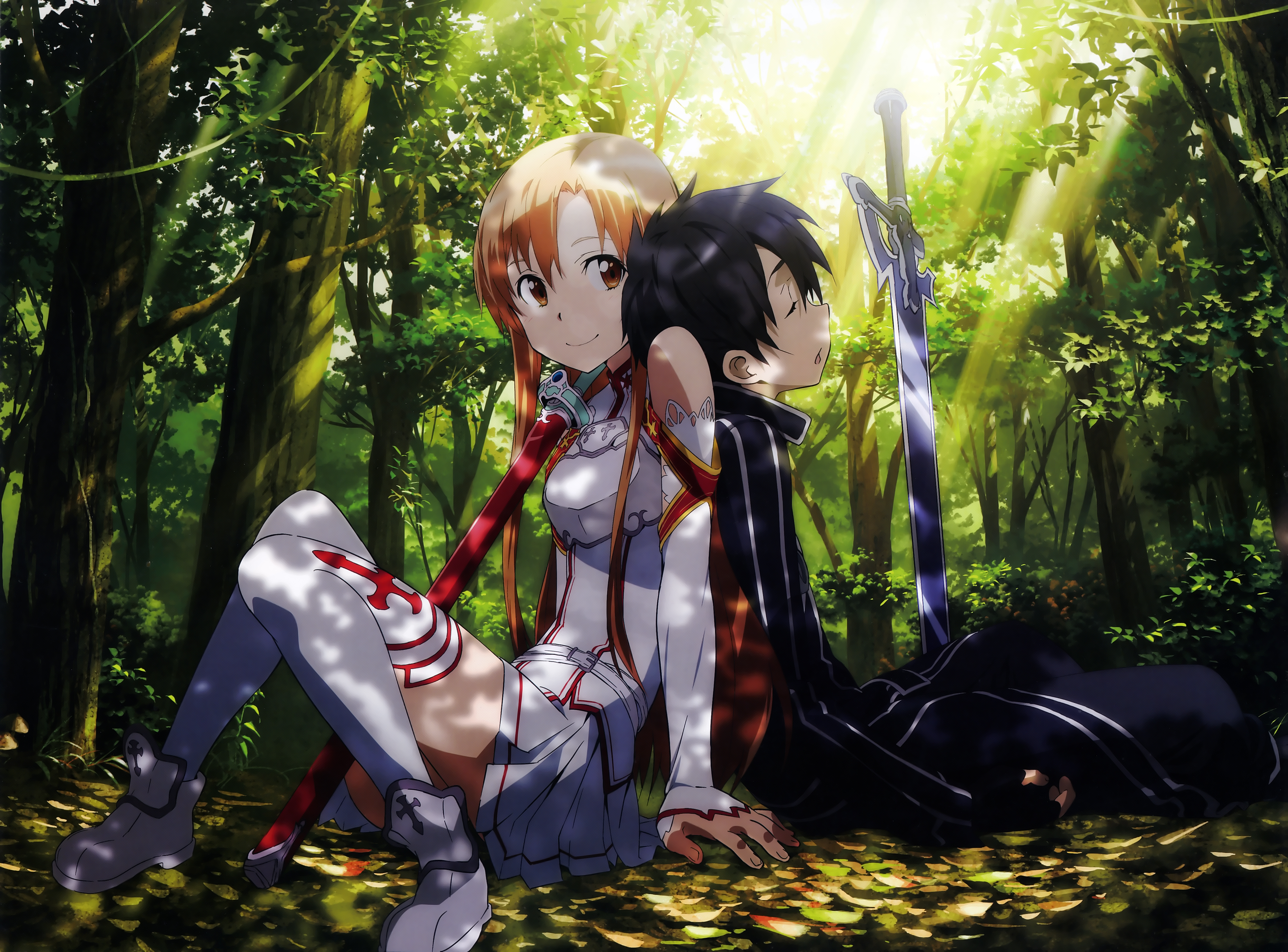 Asuna Yuuki and Kirito from Sword Art Online HD Wallpaper