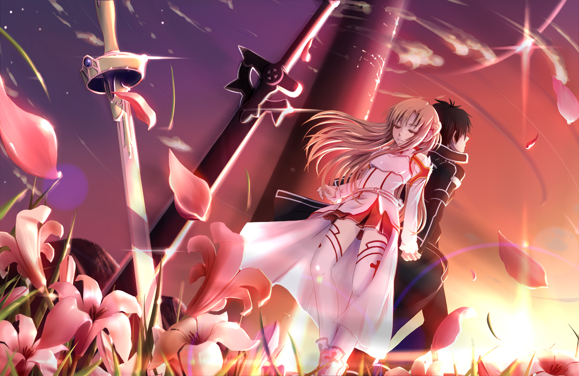 Asuna Yuuki and Kirito from Sword Art Online HD Wallpaper