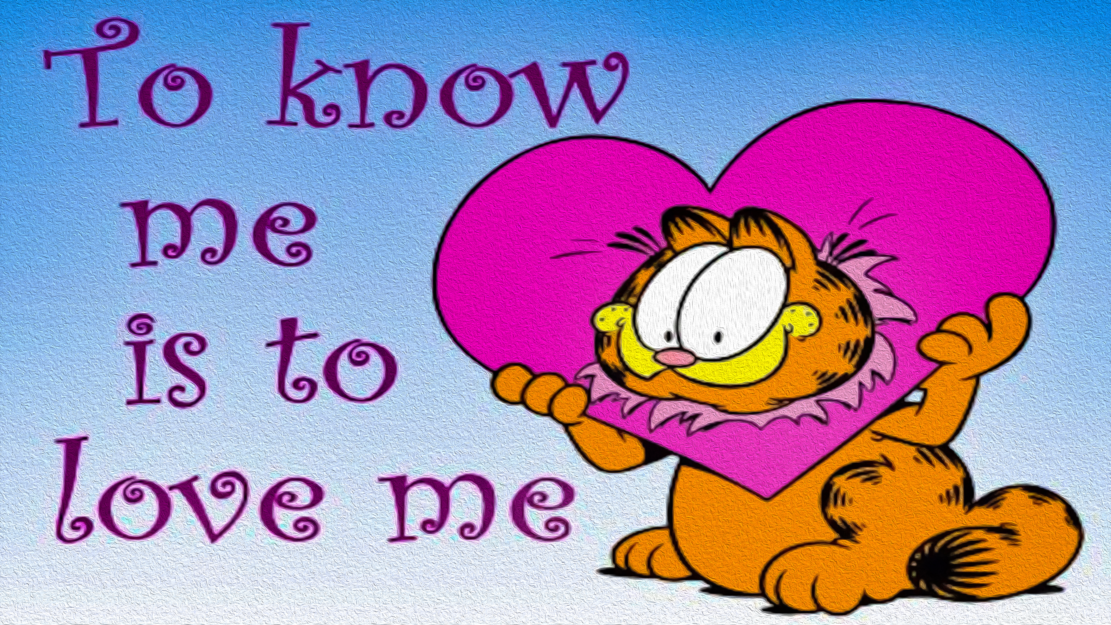 Garfield holding a pink heart HD Wallpaper
