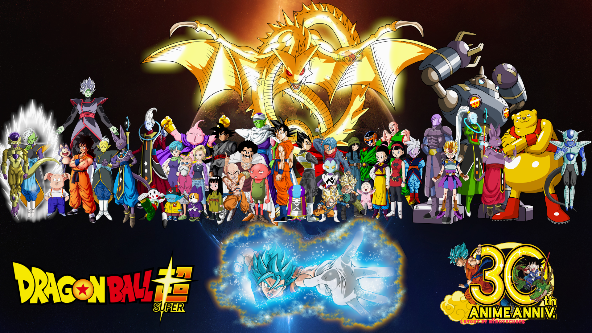 Dragon Ball Super 30th Anime Anniversary Poster HD Wallpaper