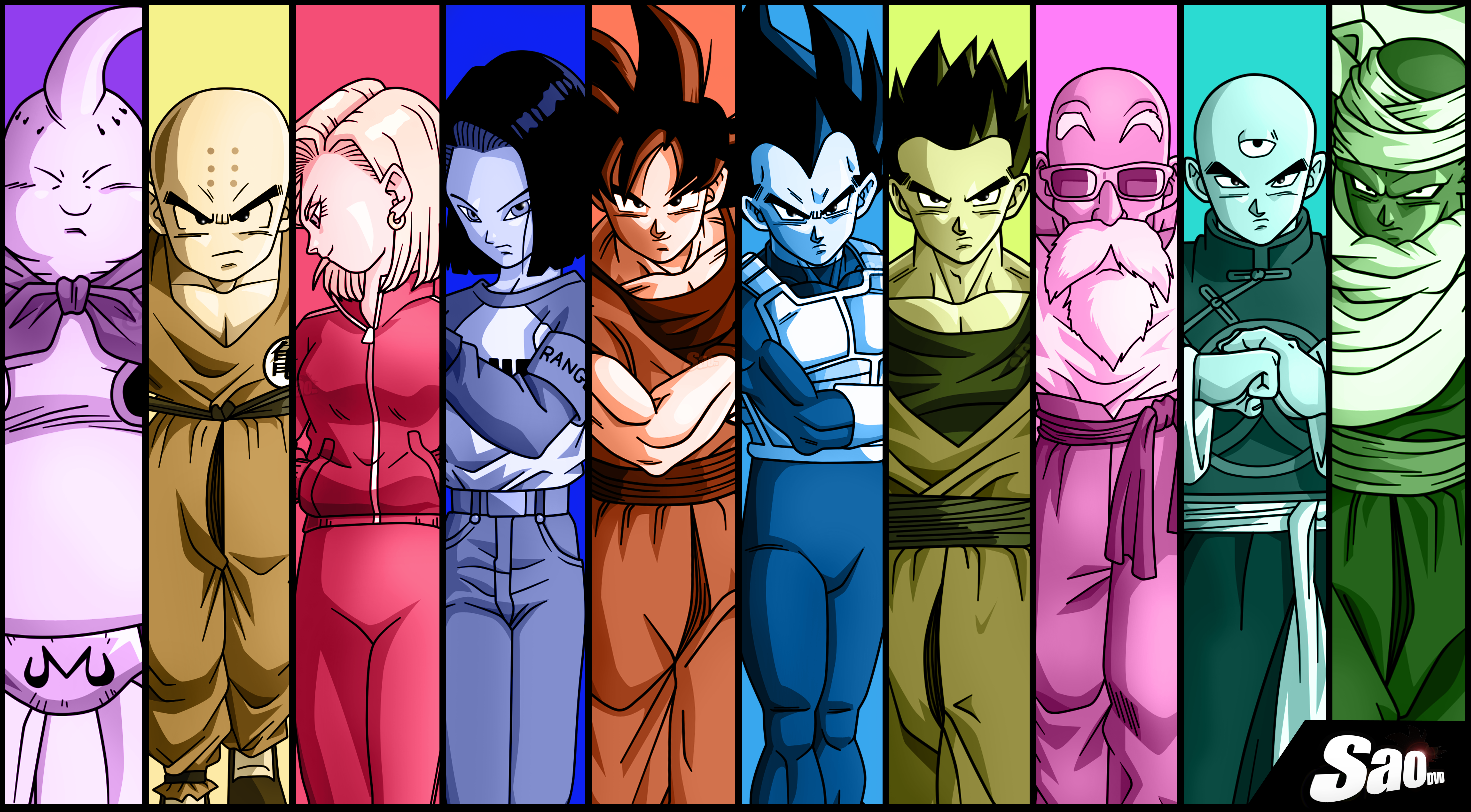 Dragon Ball Z characters lineup HD Wallpaper