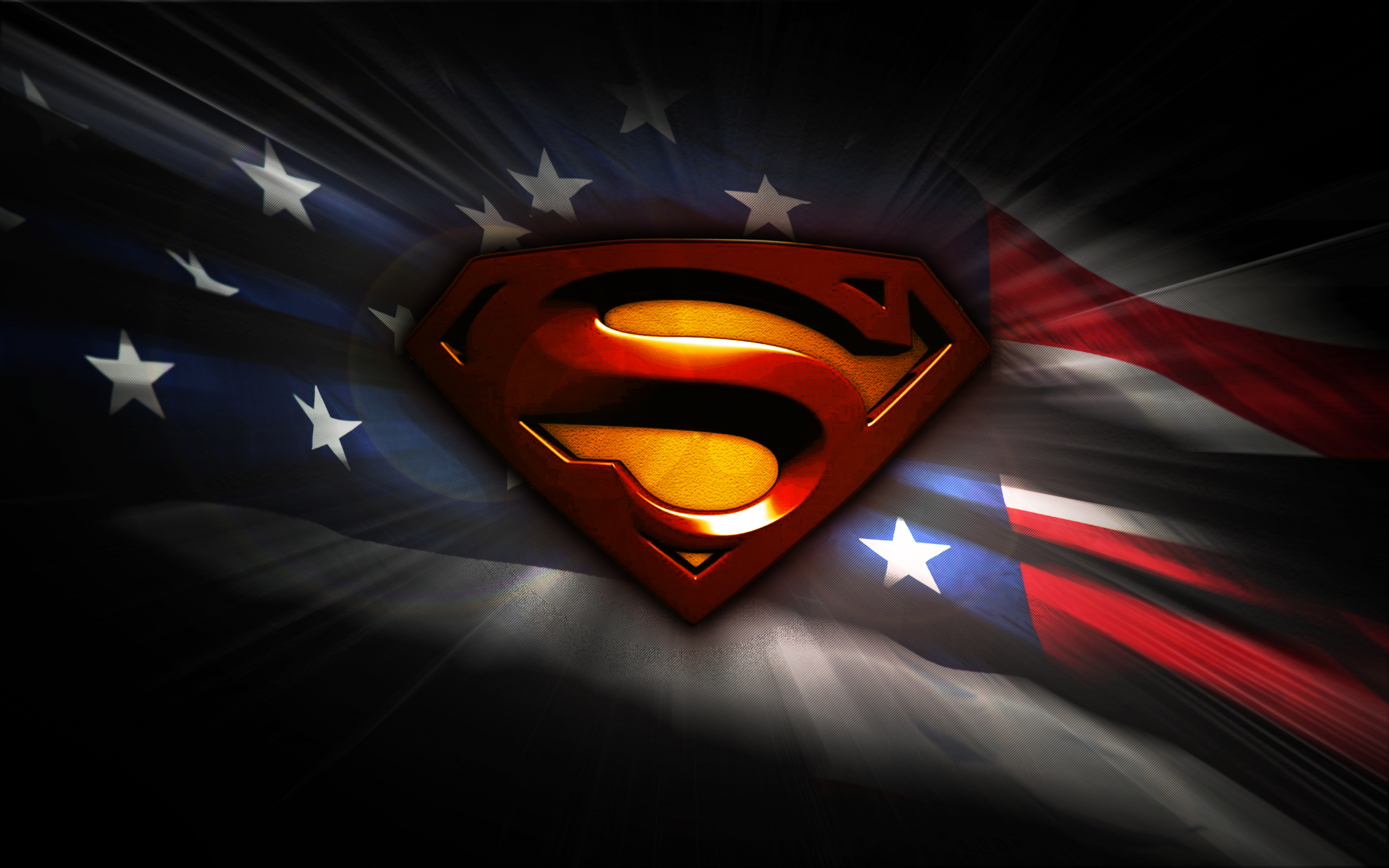 Superman logo on American flag HD Wallpaper