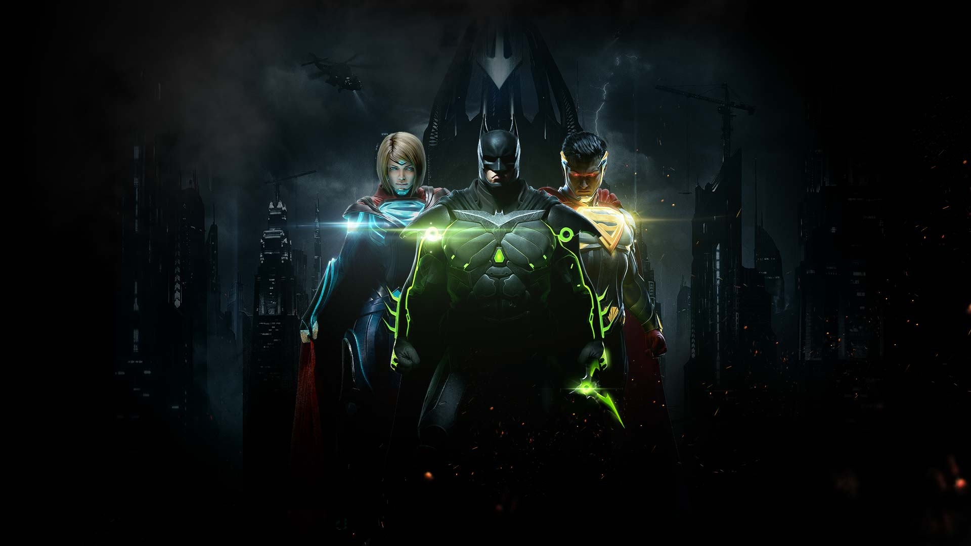Batman, Superman, and Supergirl from Injustice 2 HD Wallpaper