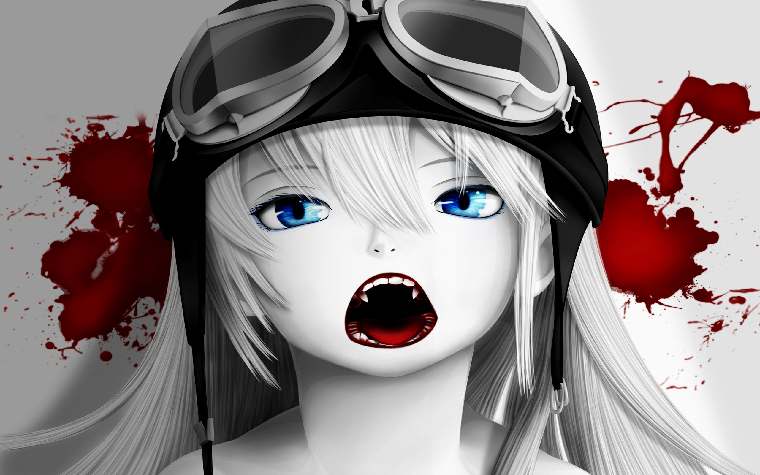 Shinobu Oshino with blood splatters HD Wallpaper