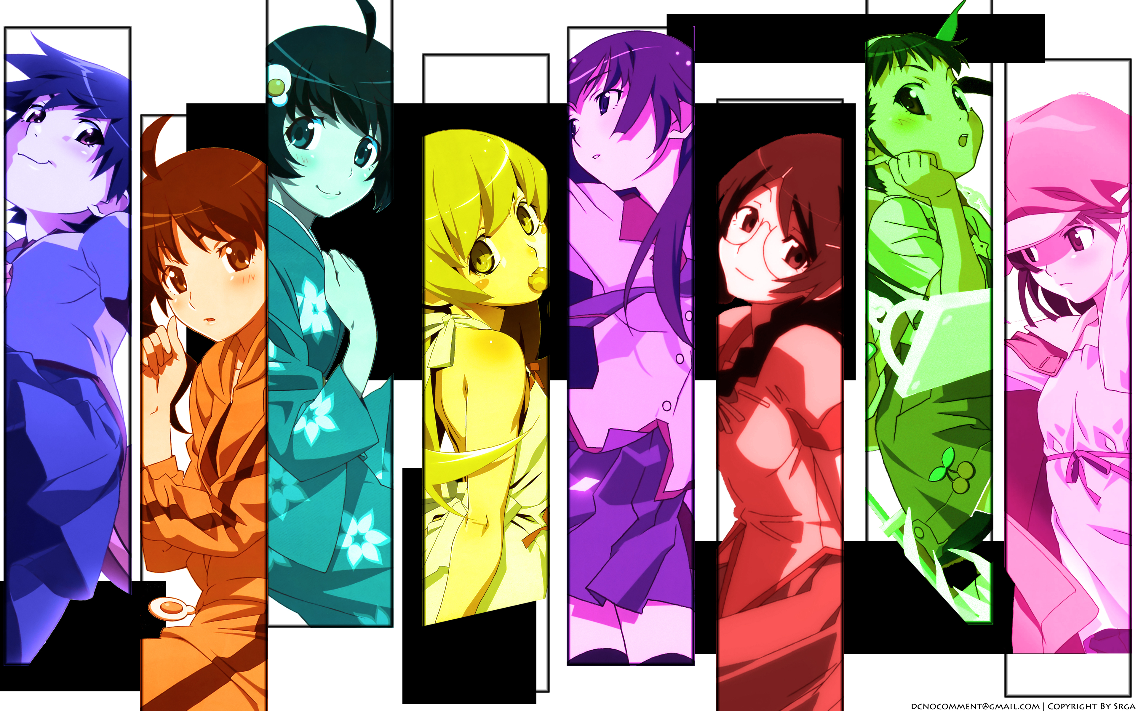 Characters from Monogatari Series HD Wallpaper