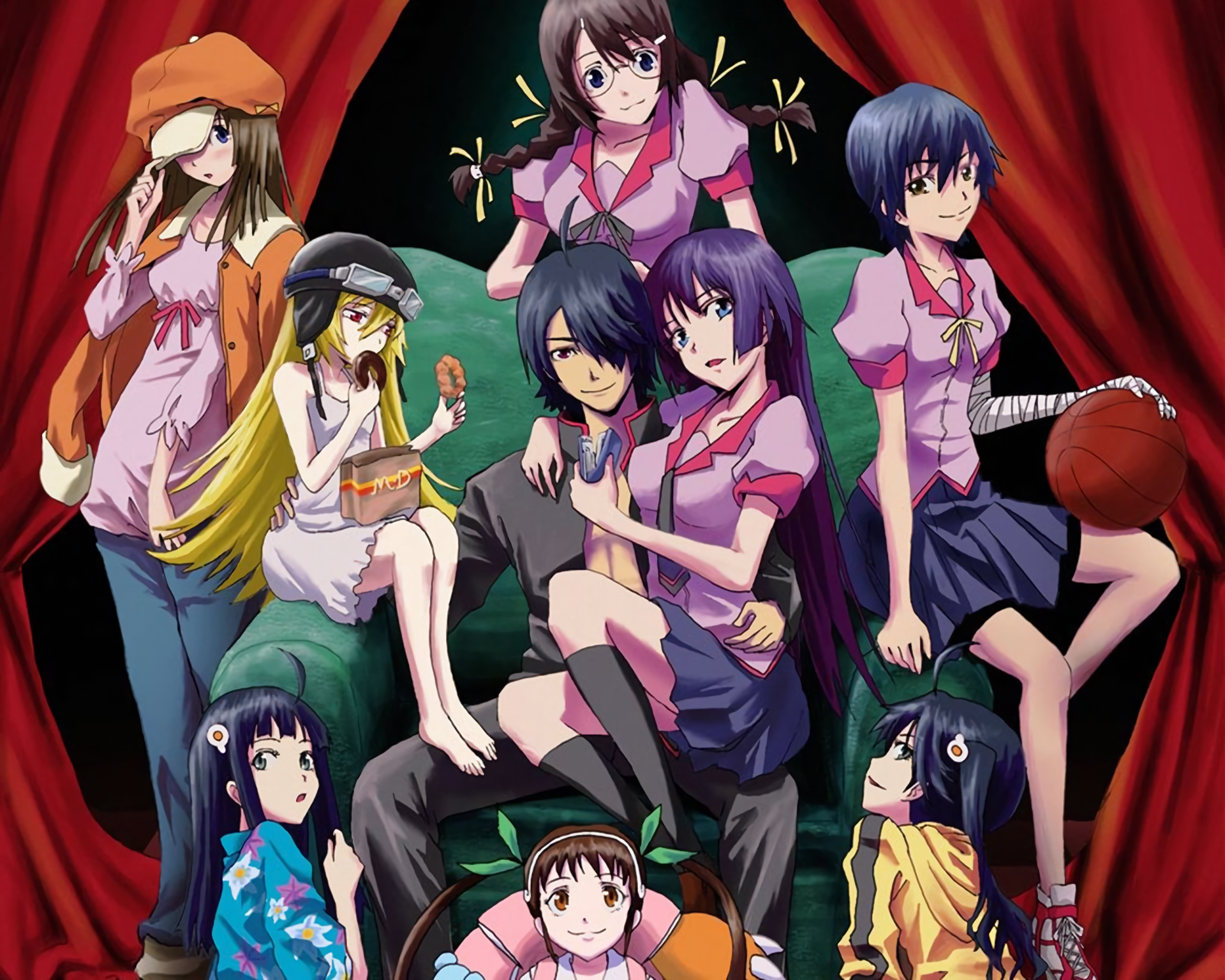 Characters from Monogatari Series HD Wallpaper