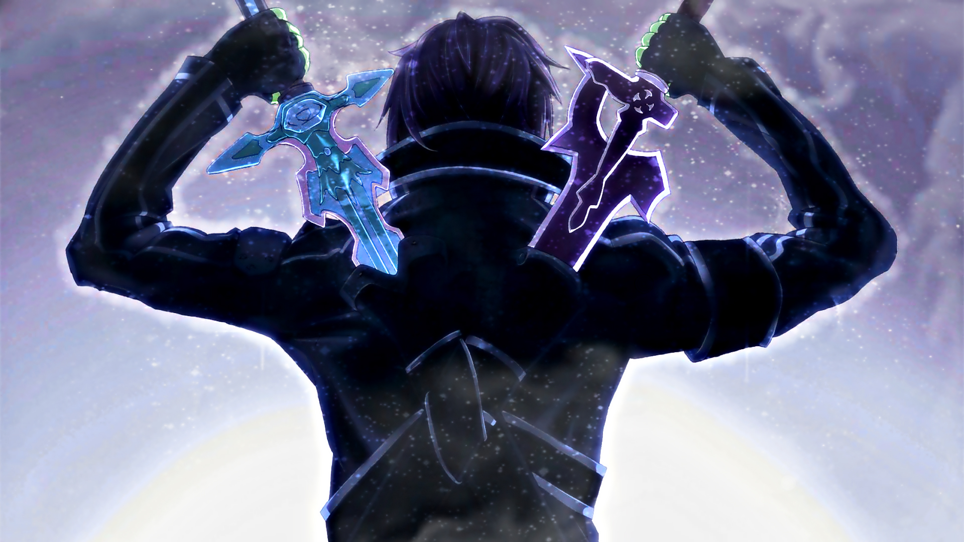 Kirito from Sword Art Online with two swords HD Wallpaper
