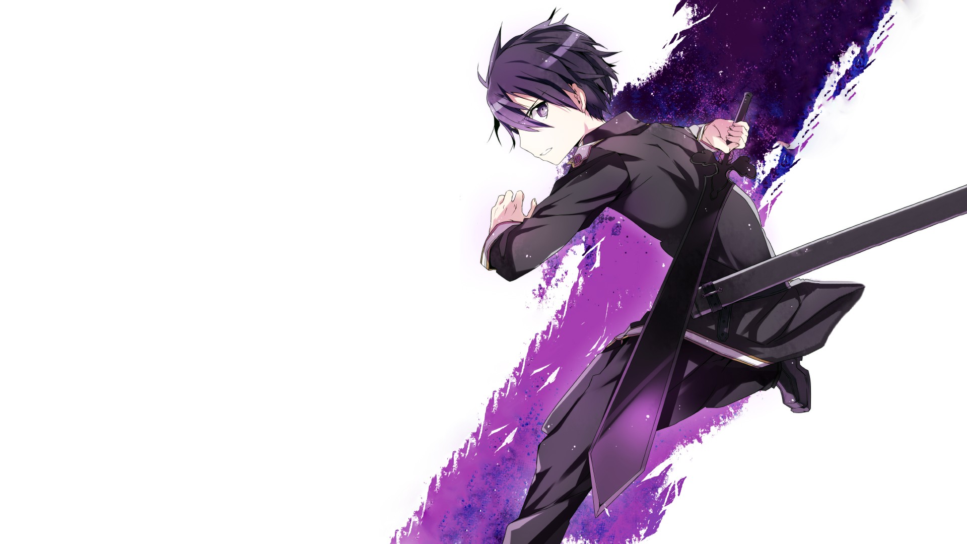 Kirito from Sword Art Online with swords HD Wallpaper