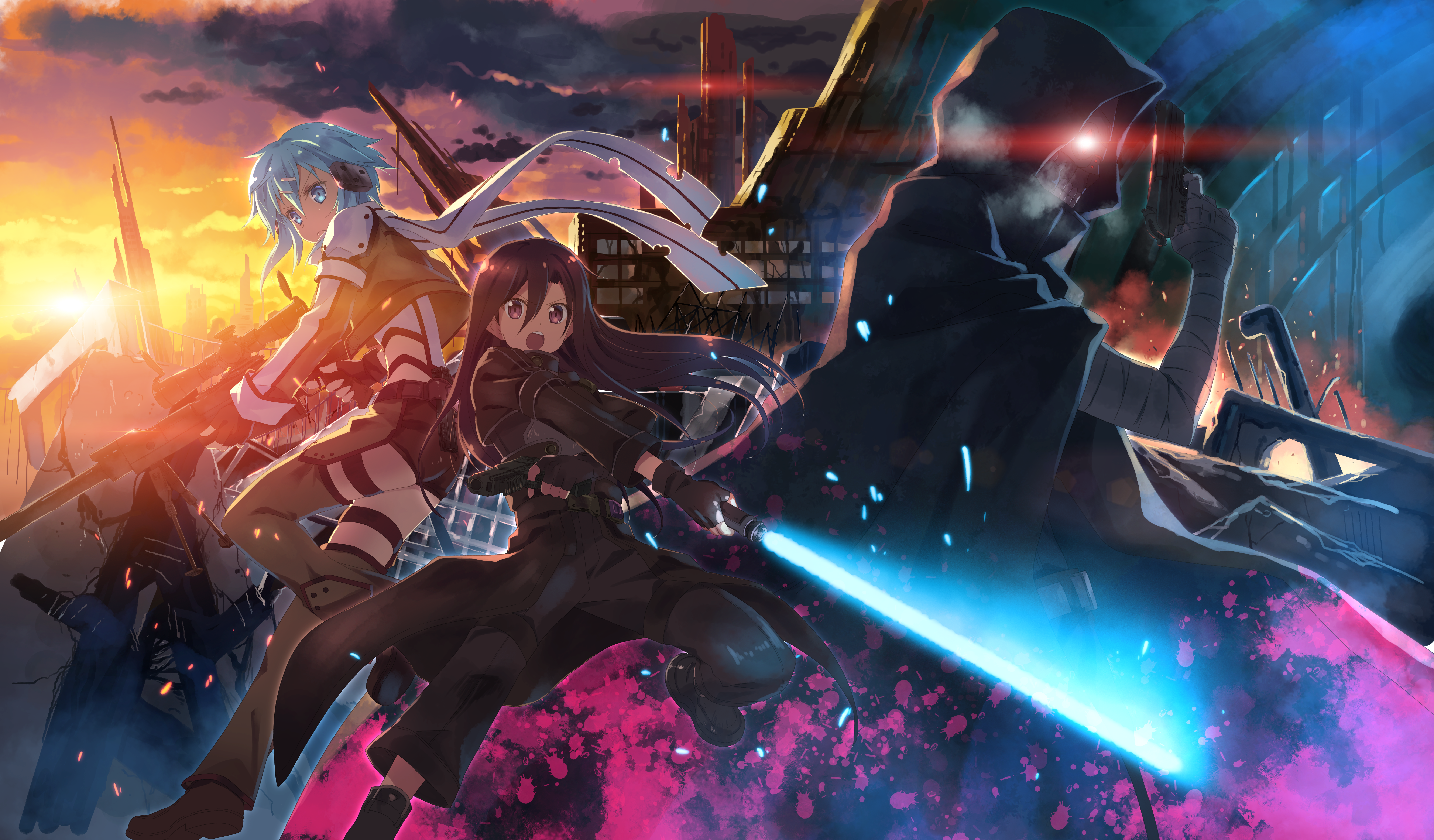 Kirito from Sword Art Online Against Dramatic Sunset HD Wallpaper
