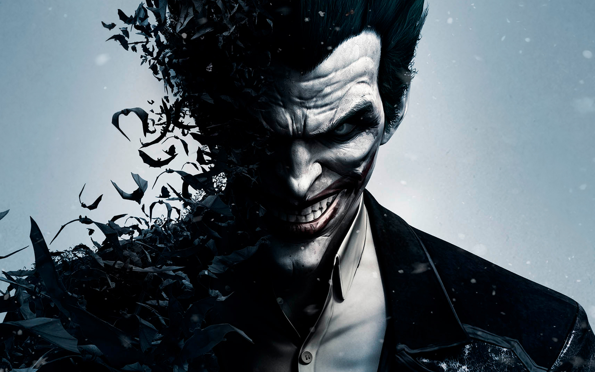 Dark Half-Face Joker with Shattered Effect HD Wallpaper