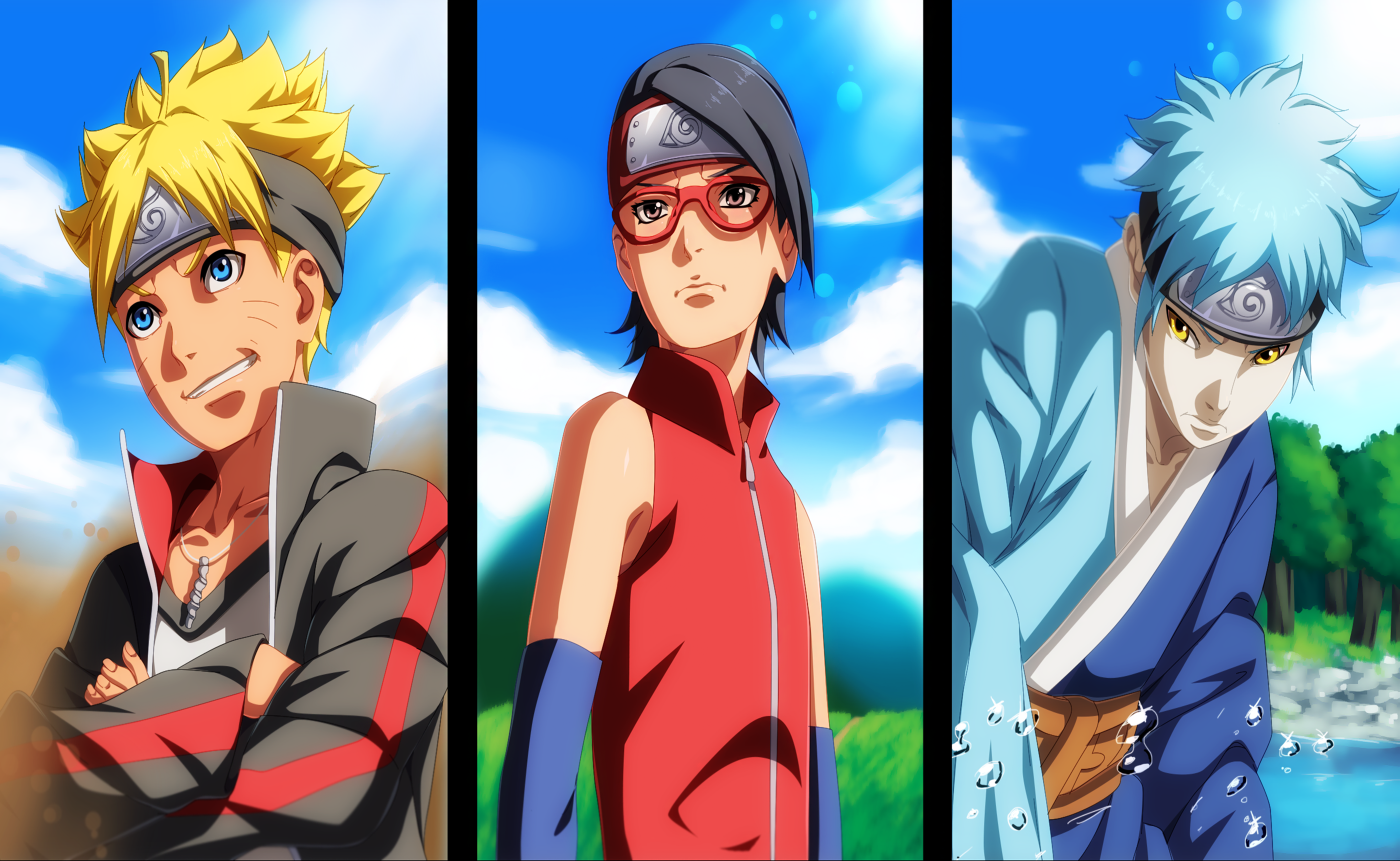 Boruto, Sarada, and Mitsuki from Boruto: Naruto Next Generations HD Wallpaper
