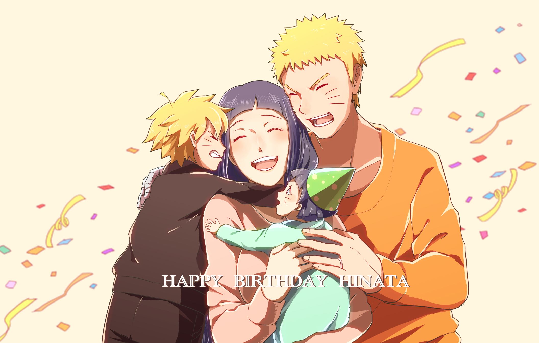 Naruto family celebrating Hinata's birthday HD Wallpaper