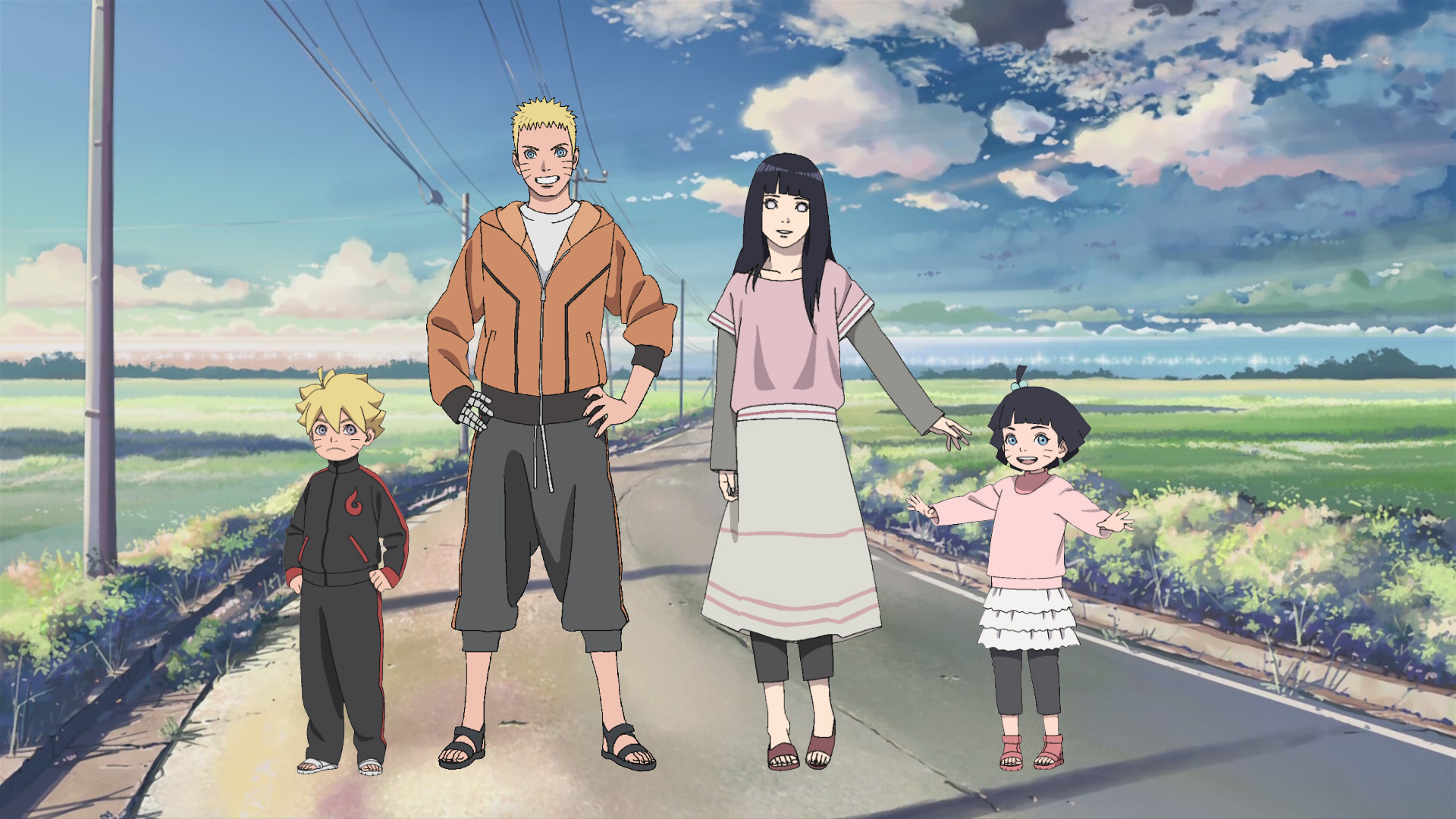 Naruto Family in Field HD Wallpaper