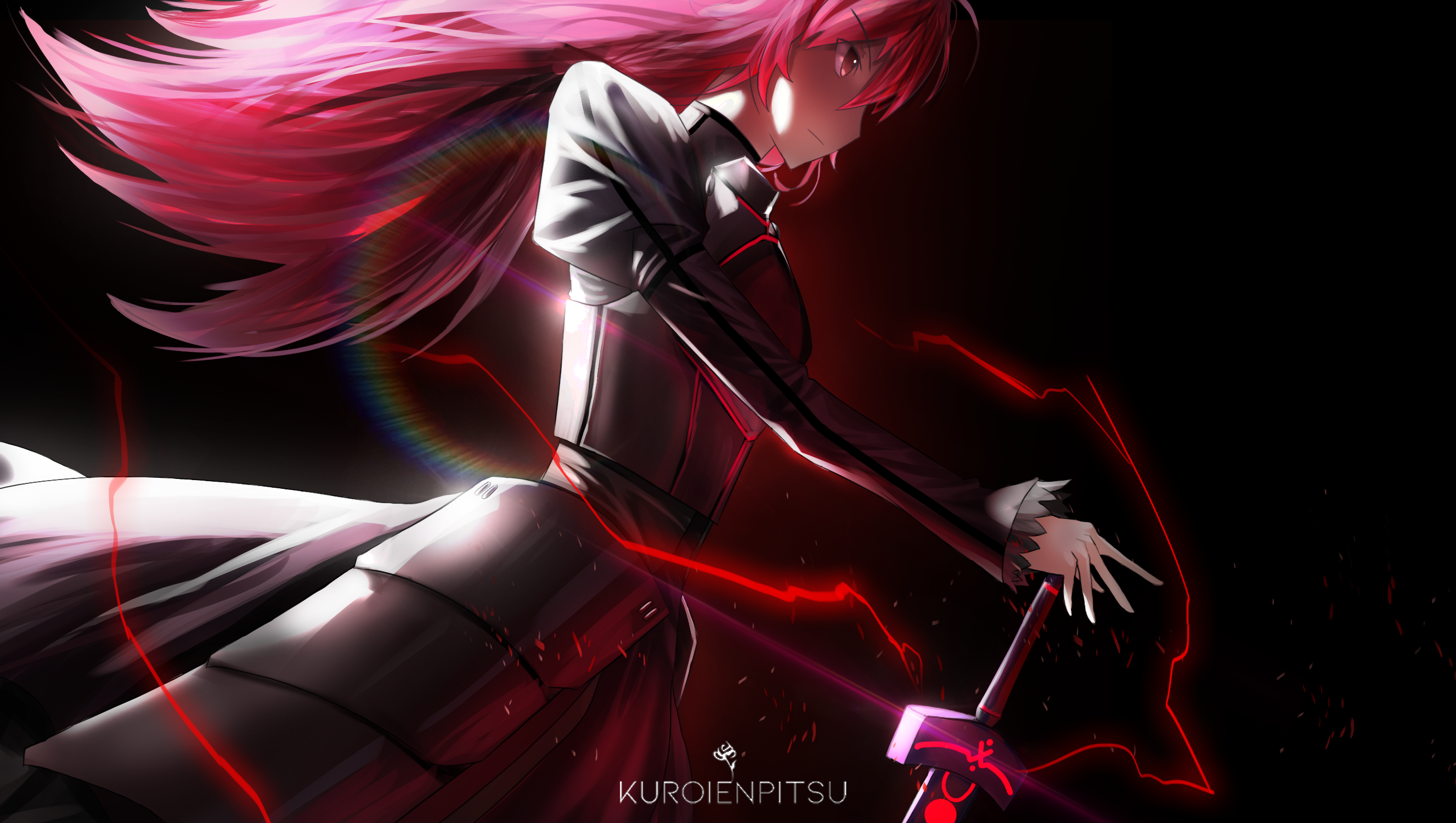 Saber from Fate Series with pink hair and sword HD Wallpaper