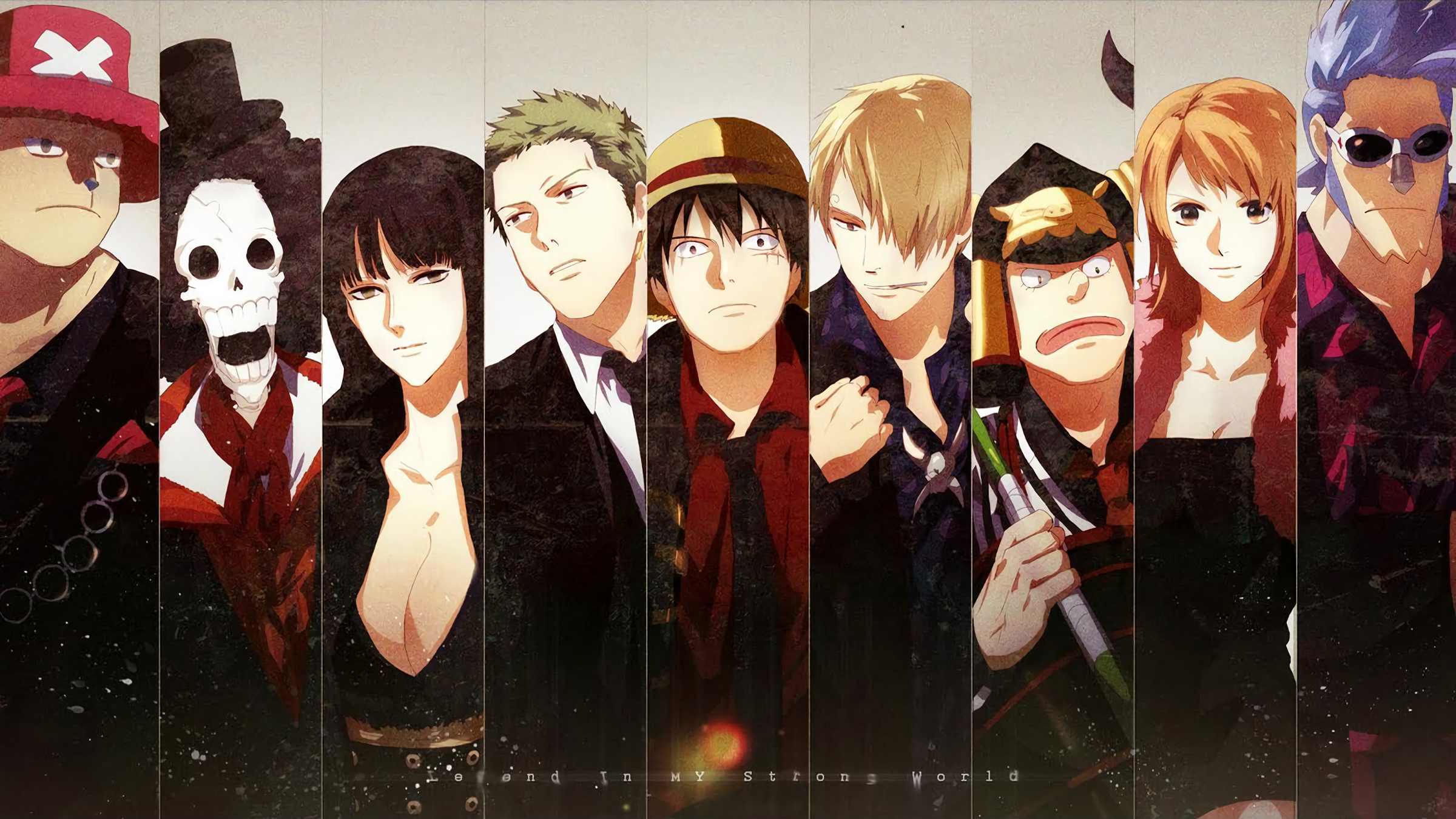 One Piece characters in a collage HD Wallpaper
