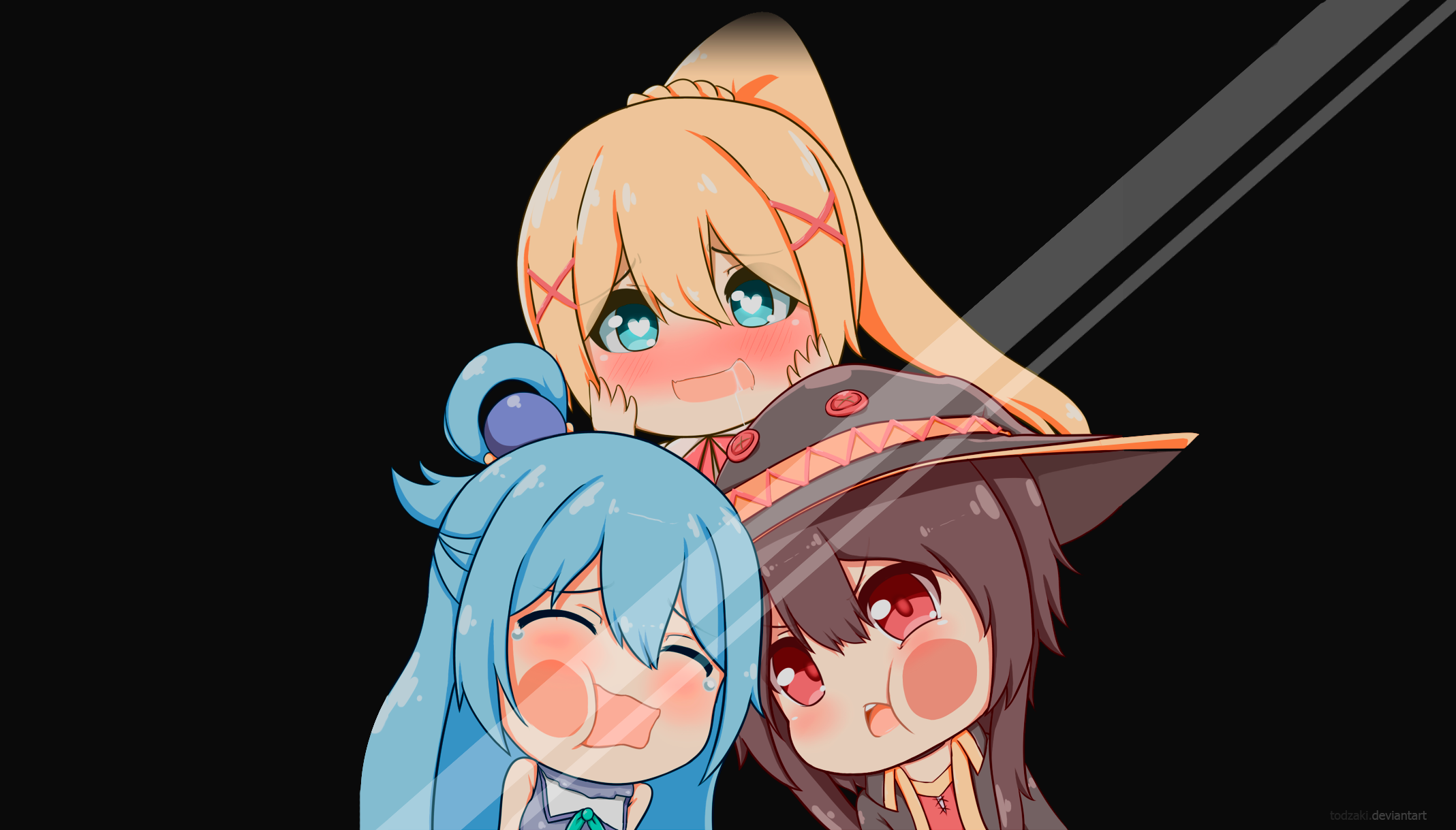 Aqua, Darkness, and Megumin from KonoSuba HD Wallpaper