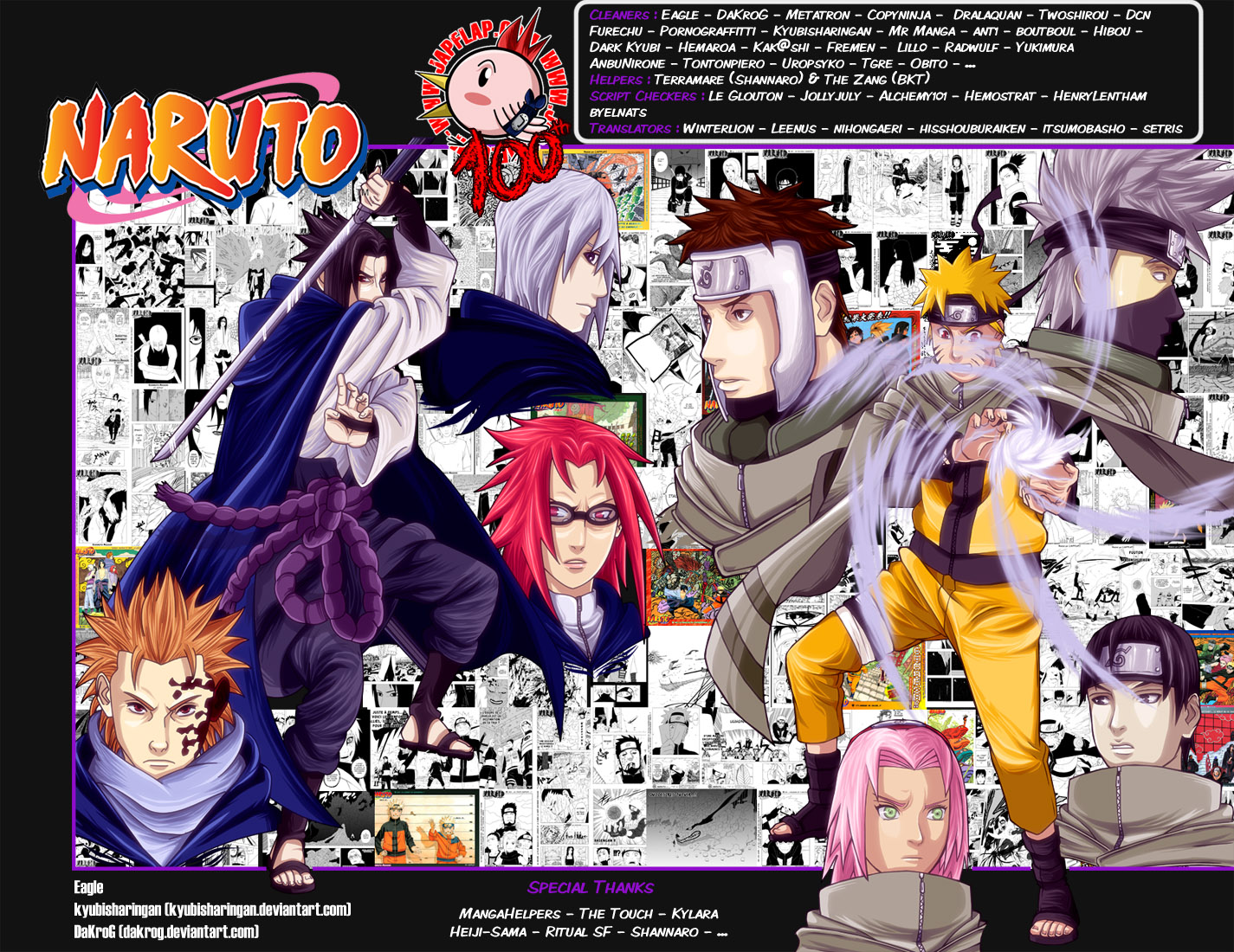 Naruto characters with manga panels HD Wallpaper