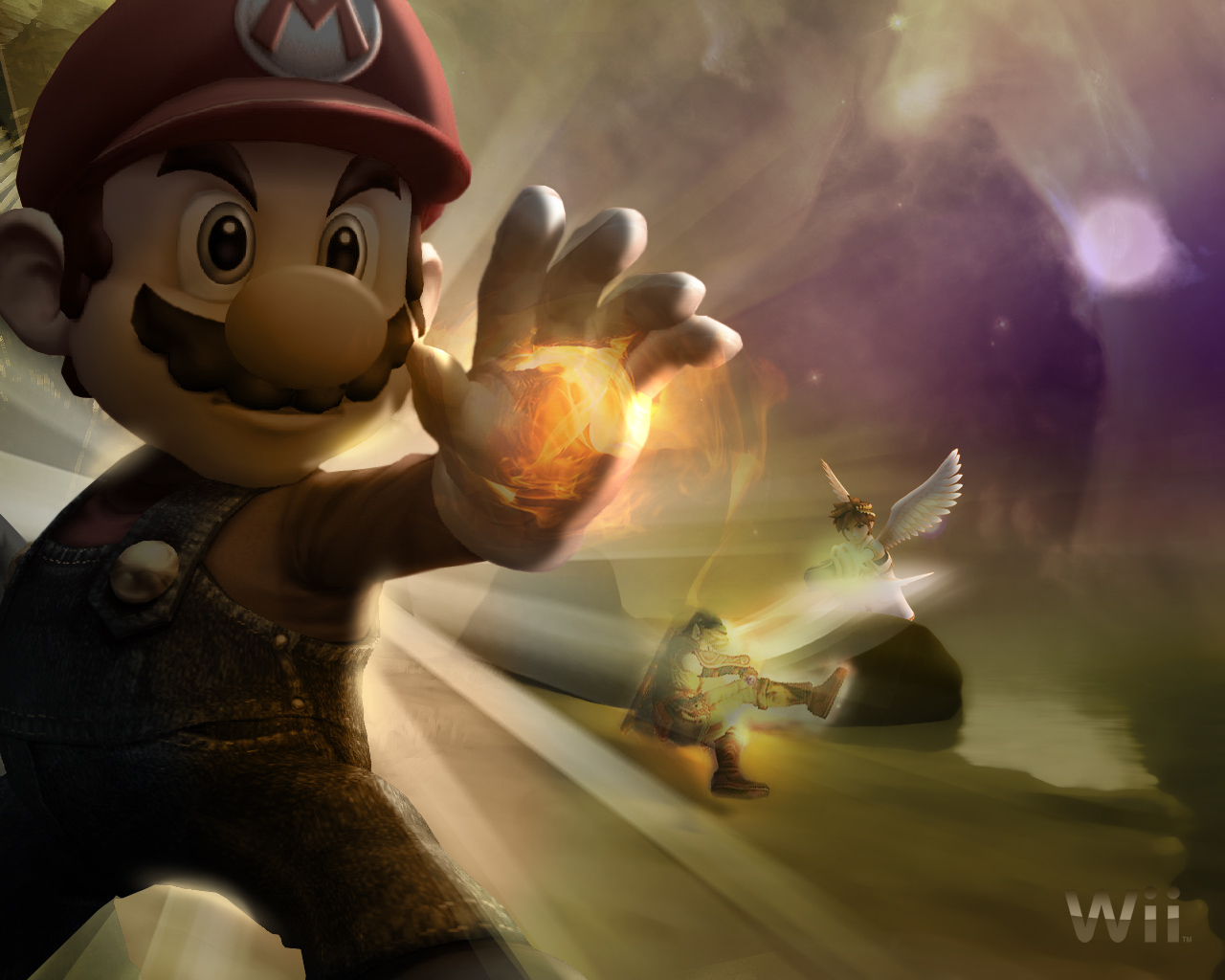 Mario from Super Mario, Pit, and Link from The Legend of Zelda HD Wallpaper