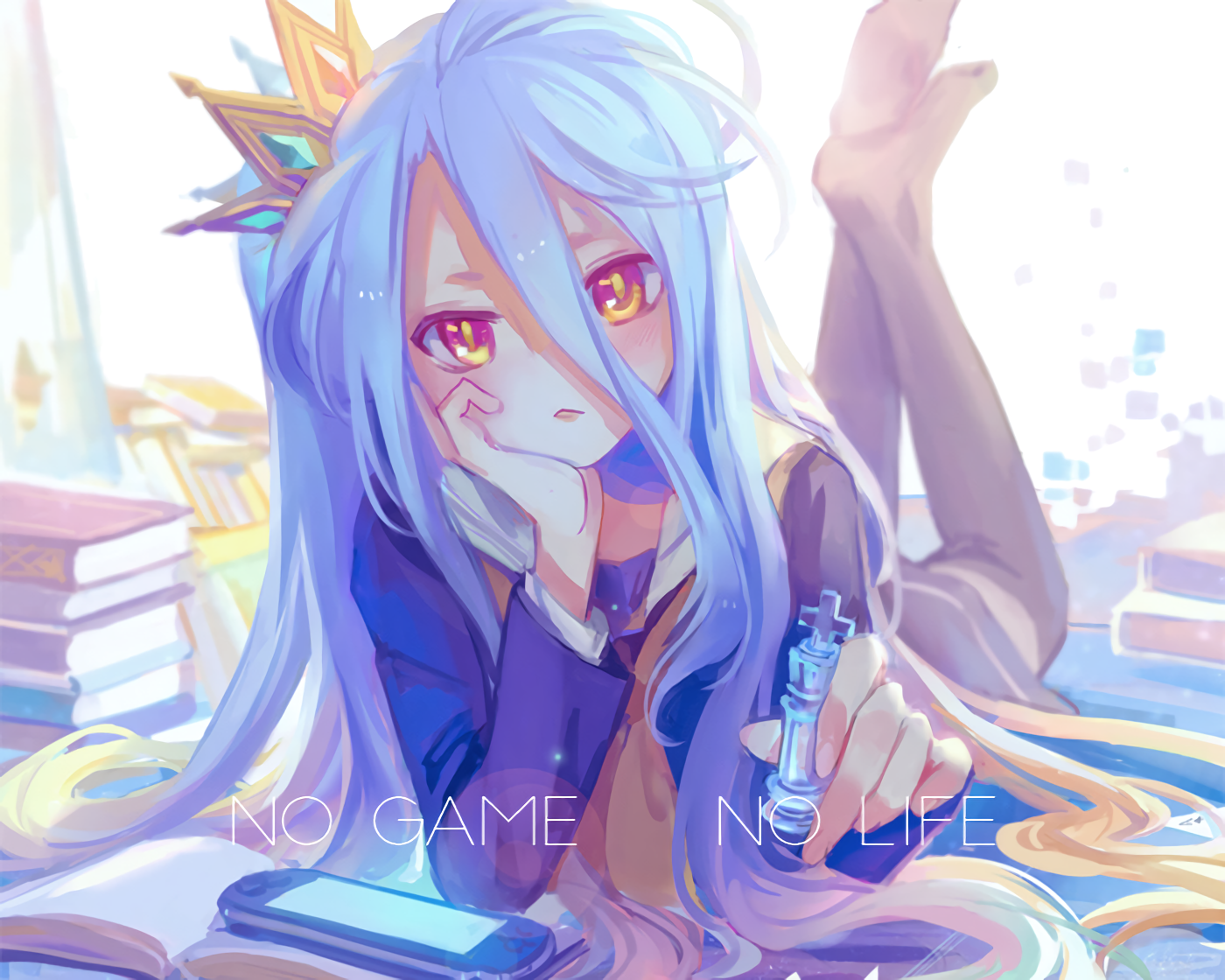 Shiro from No Game No Life holding a chess piece HD Wallpaper