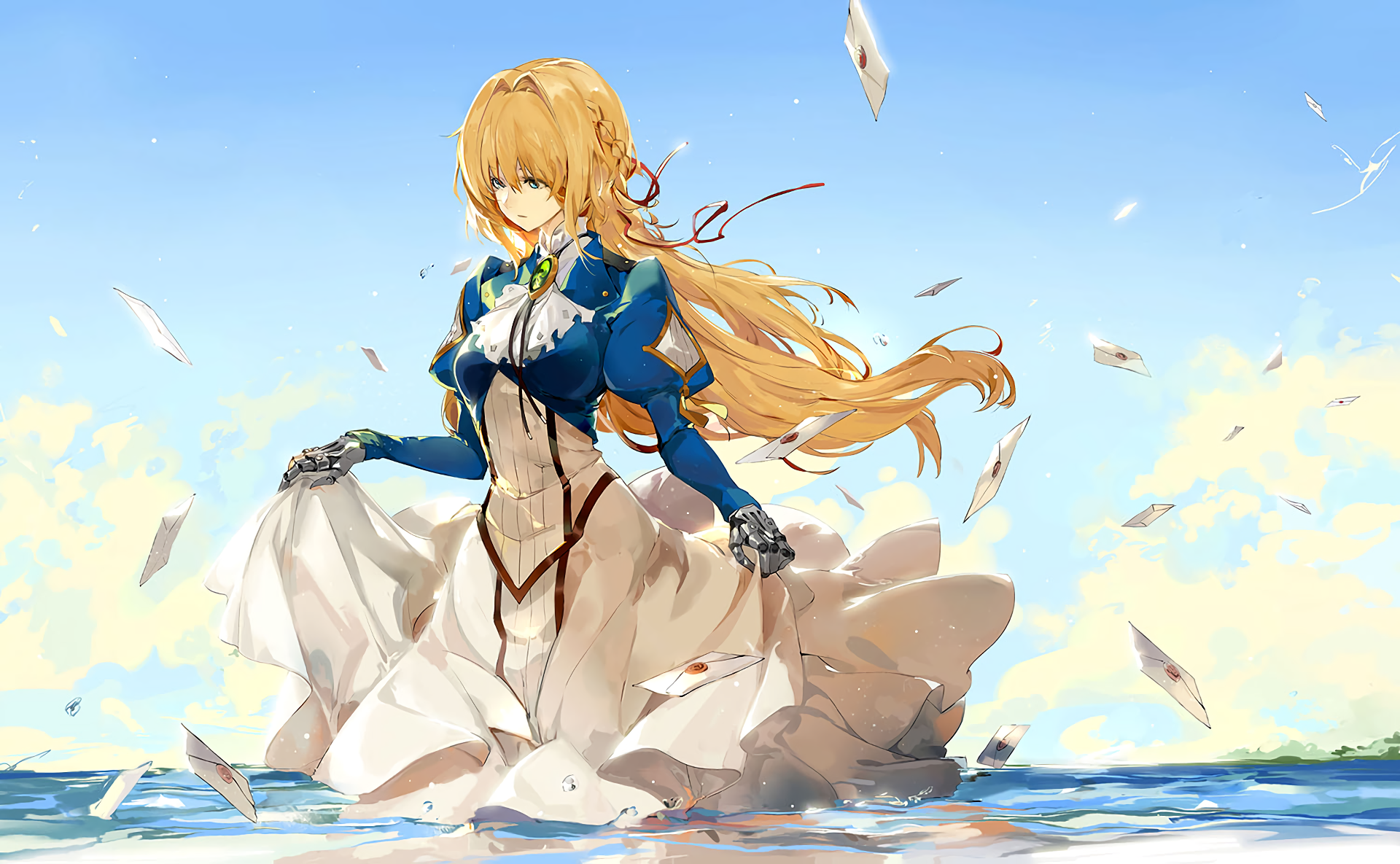 Violet Evergarden by the Sea HD Wallpaper