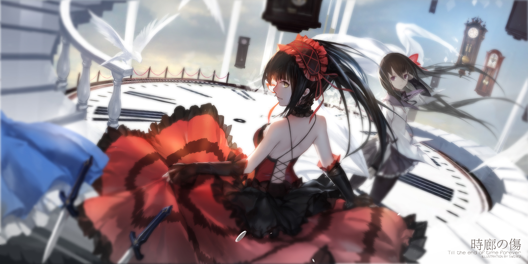 Kurumi Tokisaki and Homura Akemi from Date A Live and Madoka Magica HD Wallpaper