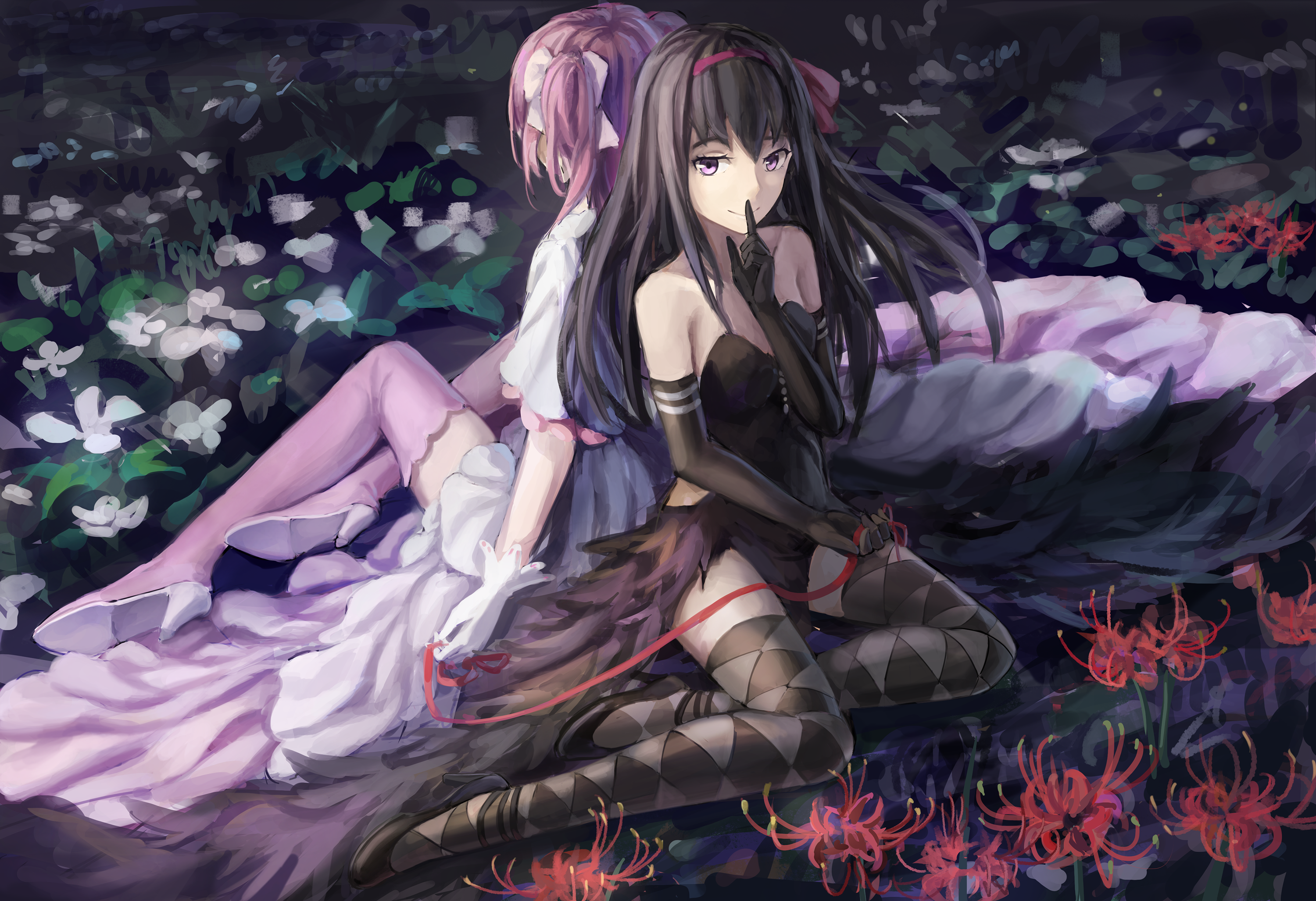 Homura Akemi and Madoka Kaname HD Wallpaper