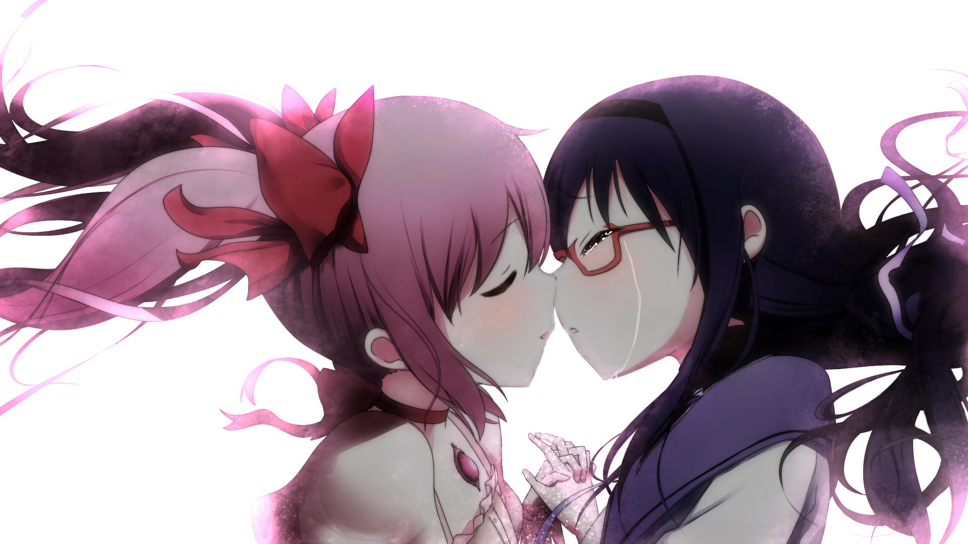 Madoka Magica Homura Akemi and Madoka Kaname HD Wallpaper