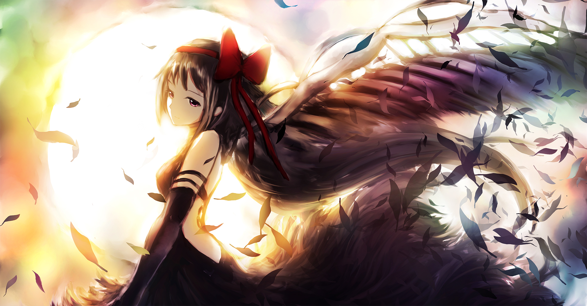 Homura Akemi with Wings HD Wallpaper
