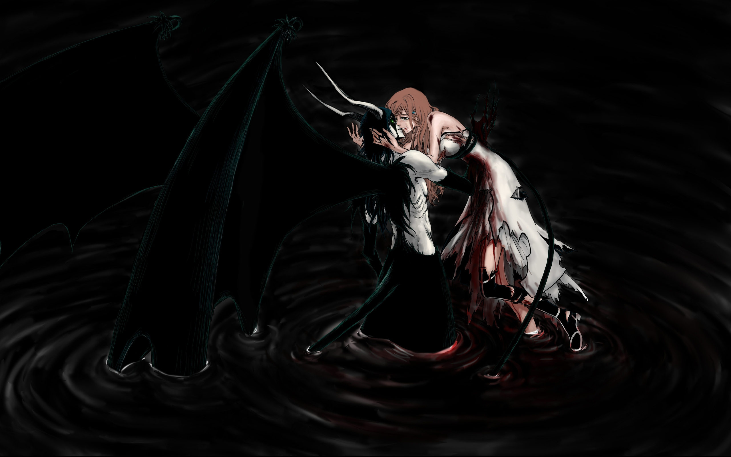 Orihime Inoue with a demon HD Wallpaper