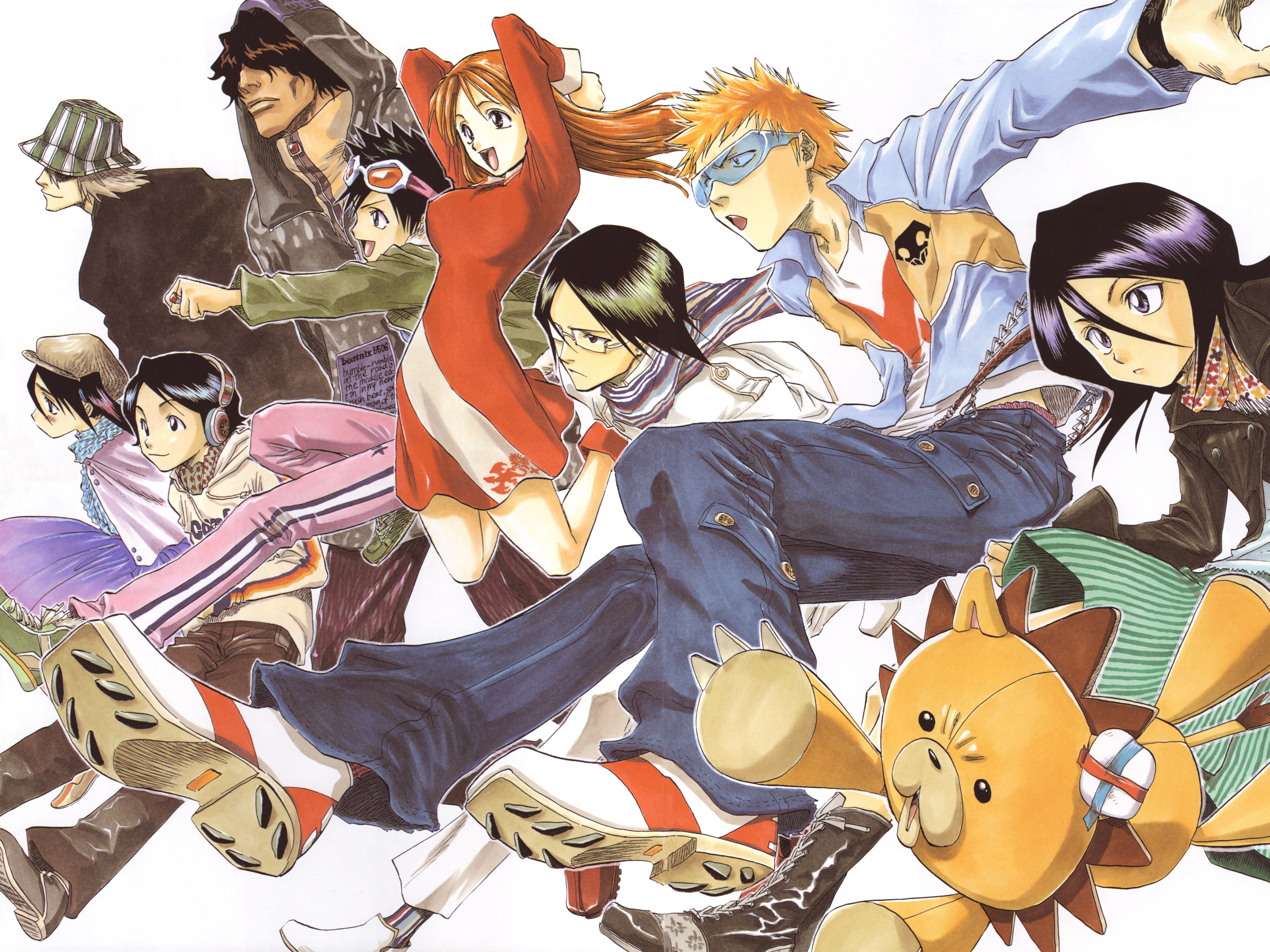 Bleach characters running HD Wallpaper