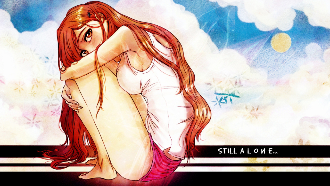 Orihime Inoue sitting alone HD Wallpaper