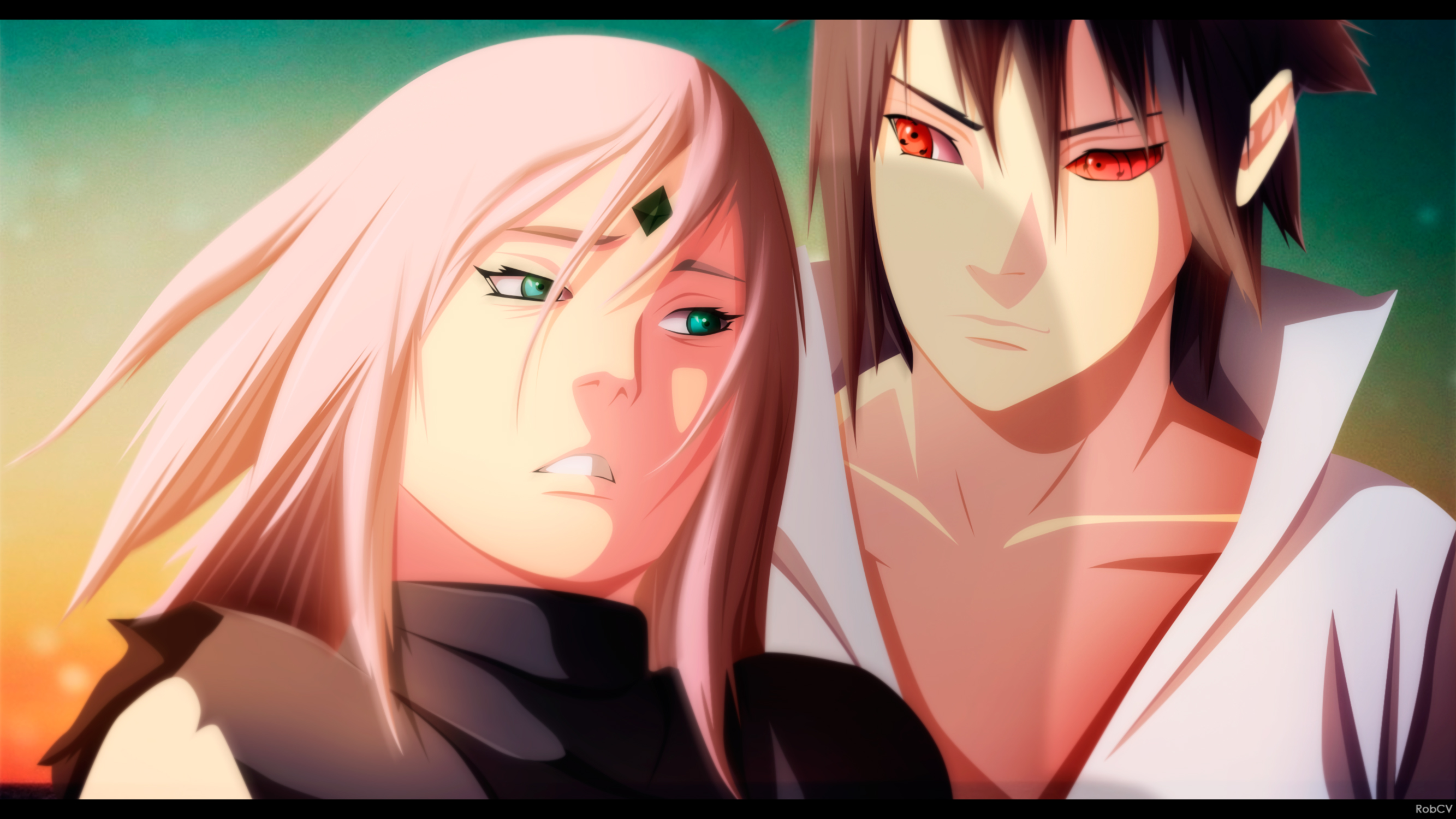 Sakura Haruno and Sasuke Uchiha from Naruto HD Wallpaper