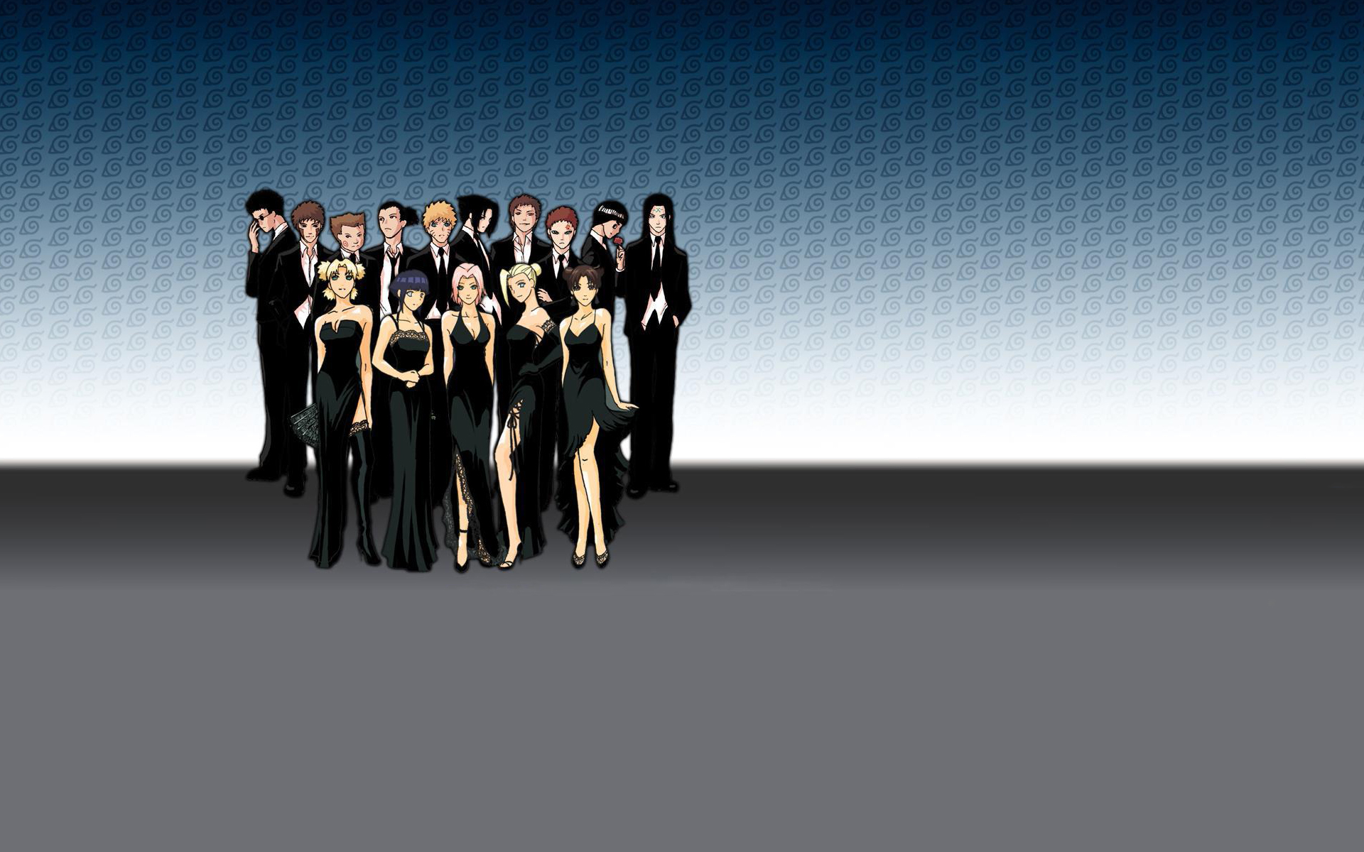 Group of Naruto characters in formal wear HD Wallpaper