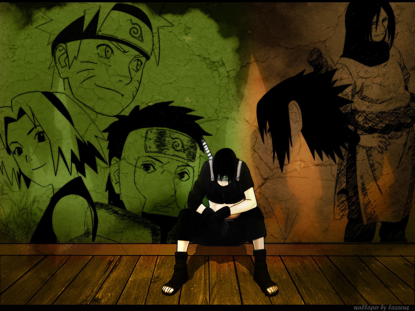 Sai from Naruto with Naruto, Sakura, and Sasuke murals HD Wallpaper